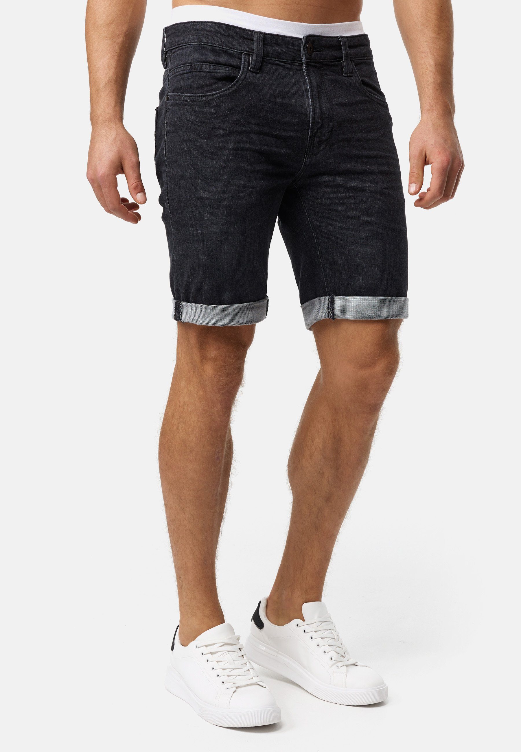 Indicode Jeansshorts Herren INDanny Jeans Shorts Herrenshorts aus elastischer Baumwoll-Qualität