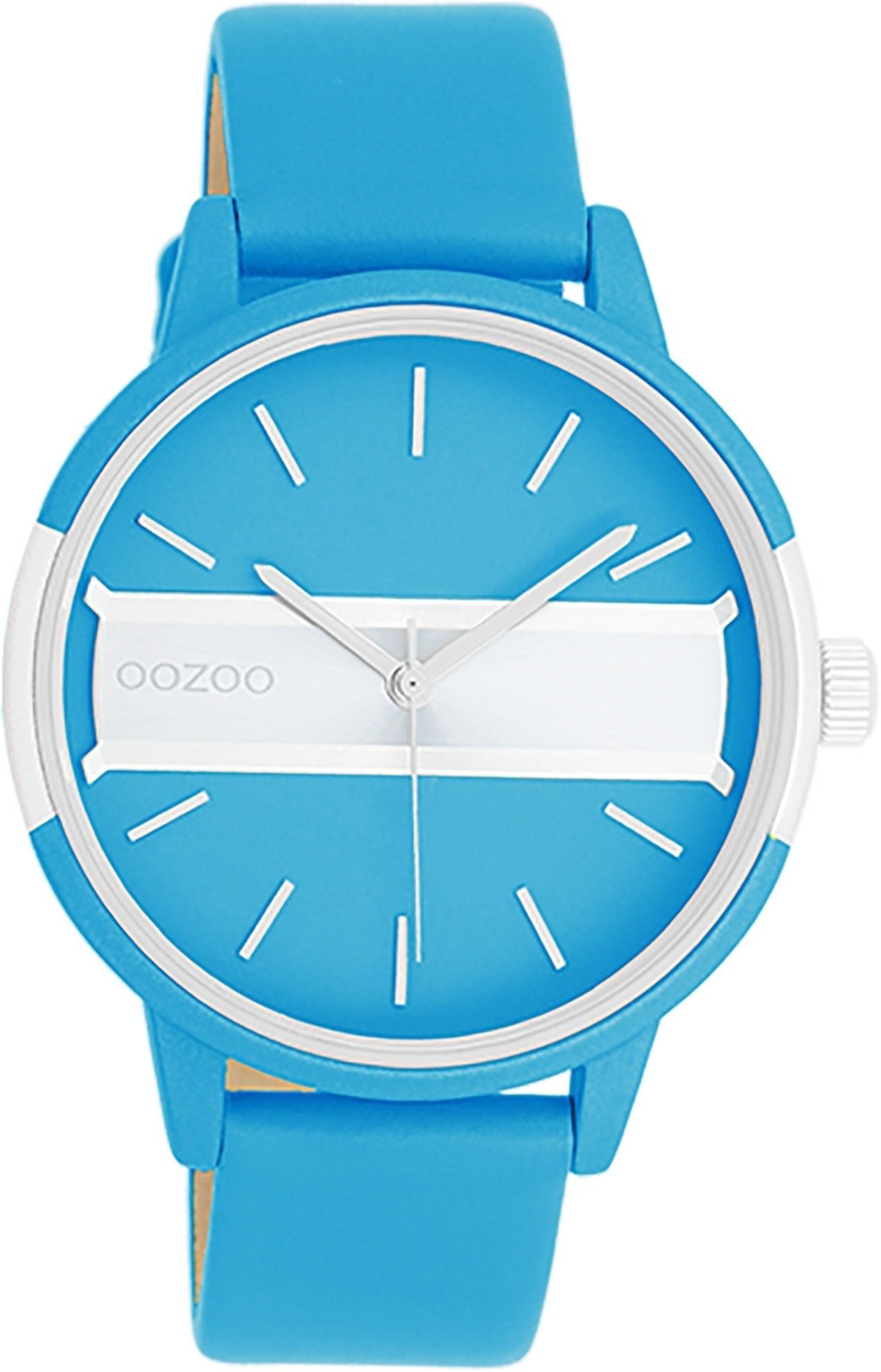 OOZOO Quarzuhr Oozoo Damen Armbanduhr Timepieces Analog, Damenuhr rund, groß (ca. 42mm) Lederarmband, Fashion-Style | Quarzuhren