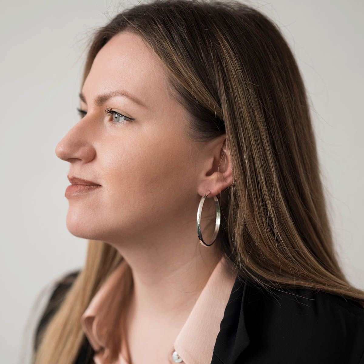 Materia Paar Creolen Damen Silber breit Ø48mm SO-466, 925 Sterling Silber, günstig online kaufen