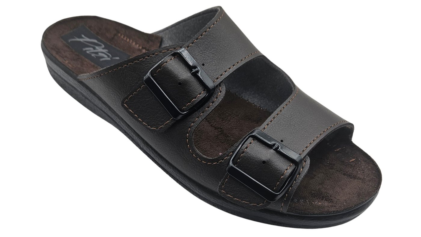 Pitzi Pantolette zehenoffen, 67000, braun Pantolette Sommerschuh, Hausschuh