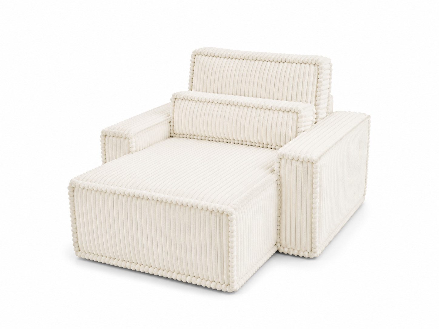 MOEBLO Chaiselongue ARGENTO, Polsterliege aus Cord Loveseat Chaiselounge Ottomane premium Cordstoff Loungesofa Relaxsessel Recamiere XXL-Sessel Loungesessel, (BxHxT):100 x 85 x 162 cm