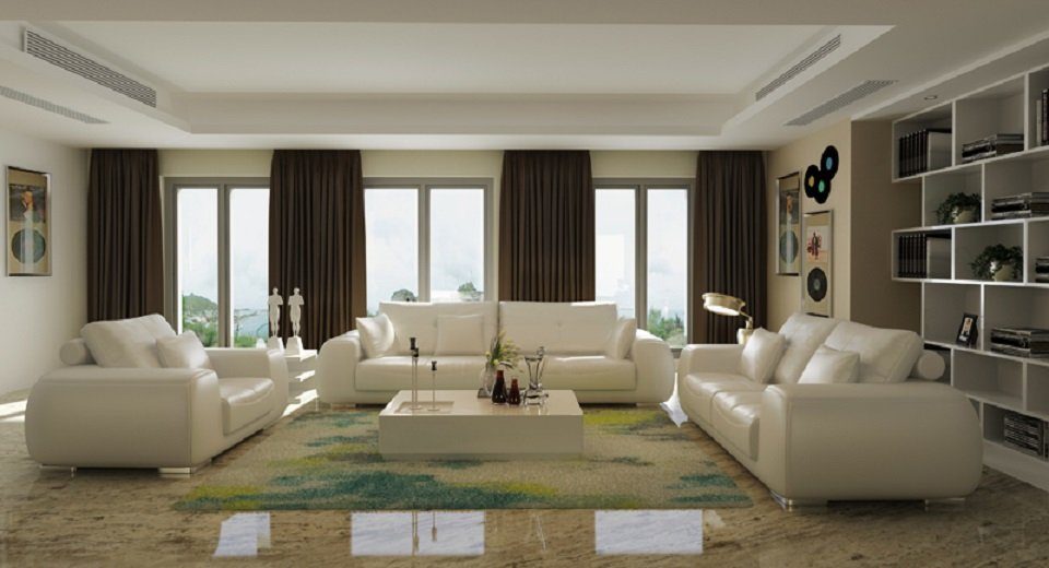 JVmoebel Sofa Ledersofa Couch Wohnlandschaft Garnitur Modern Sofa neu 3+2 Sitzer, Made in Europe Weiß