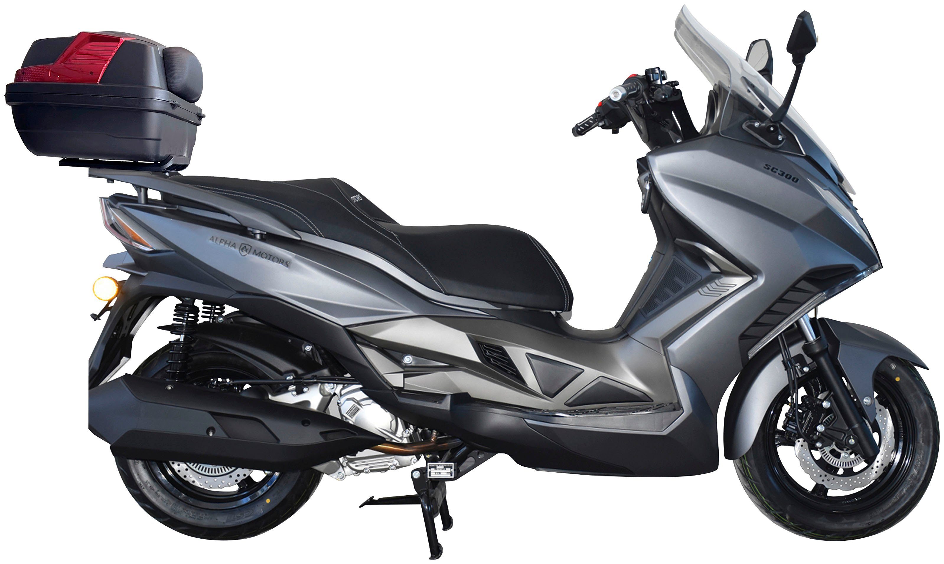 Alpha Motors Motorroller Sport Cruiser 300, 276 ccm, 125 km/h, Euro 5+, (Spar-Set, mit Topcase), mit integr. Alarmanlage, Keyless-System, USB-Anschluss und Windschild