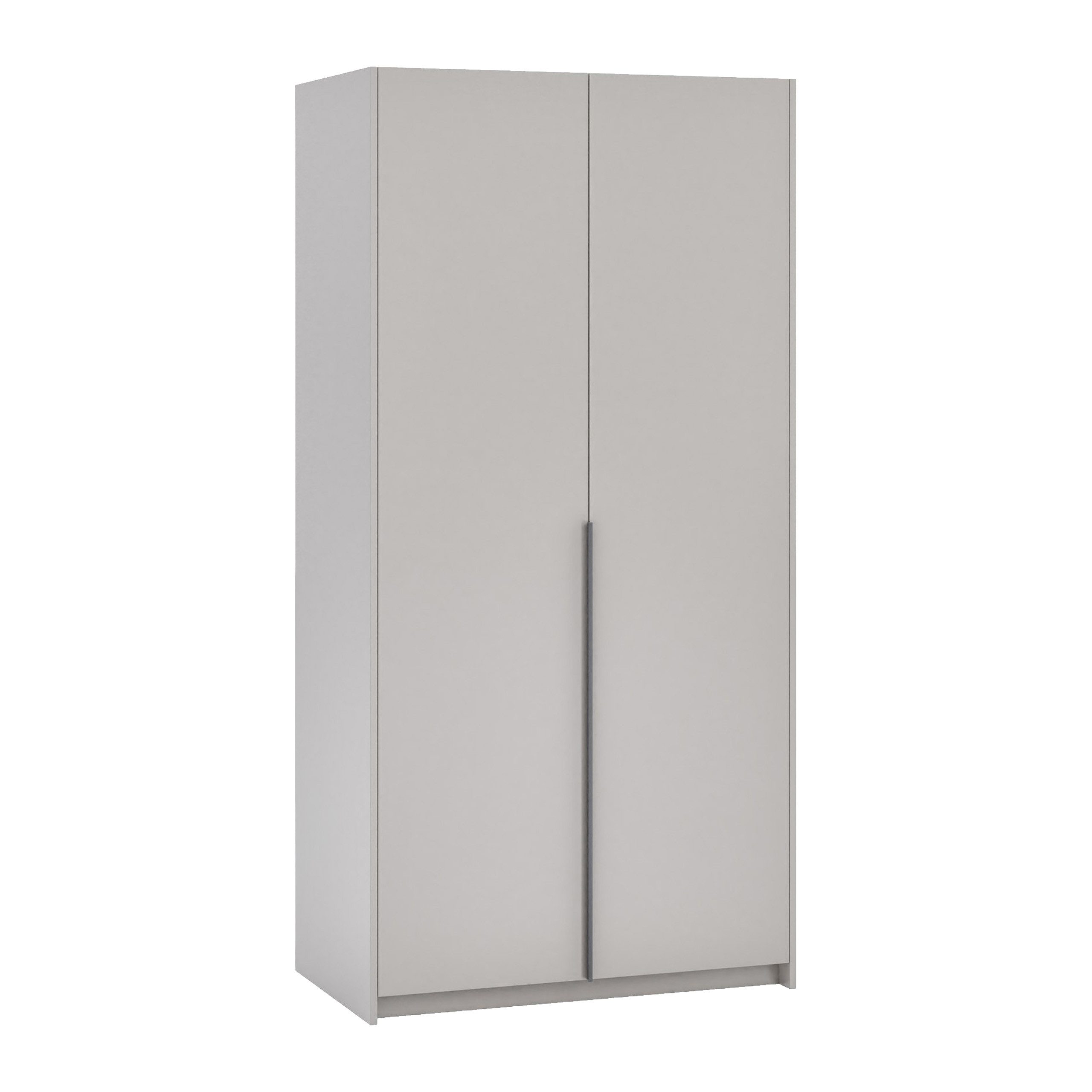 Masseno Drehtürenschrank AMARA 100 cm Kleiderschrank 2 Türen Schlafzimmerschrank Kaschmir