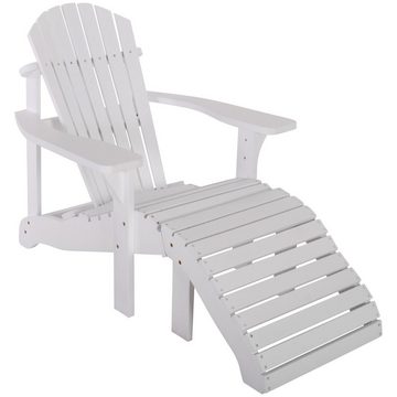 Raburg Gartensessel Sunja Premium, XXL Design-Gartenstuhl oder Fußhocker, Akazie Hartholz, Design-Canadian Adirondack Deck-Chair oder dazu passende Fußbank