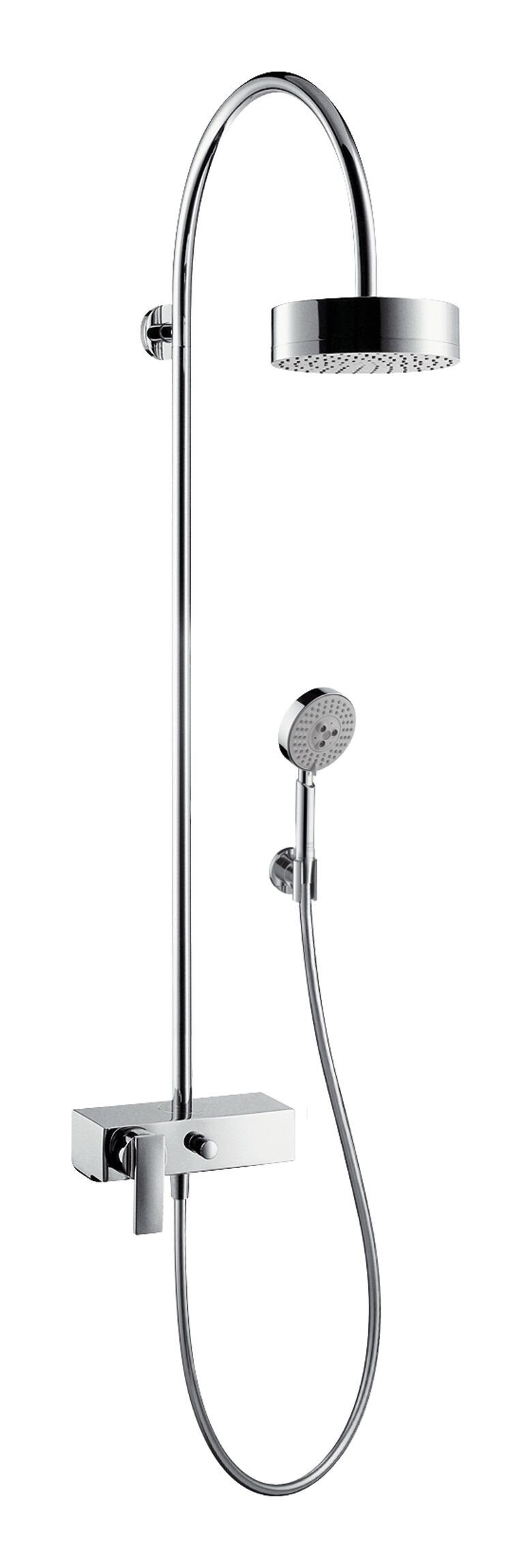 hansgrohe Brausegarnitur Axor Citterio Showerpipe, Mit Einhebelmischer und Kopfbrause 180 1jet