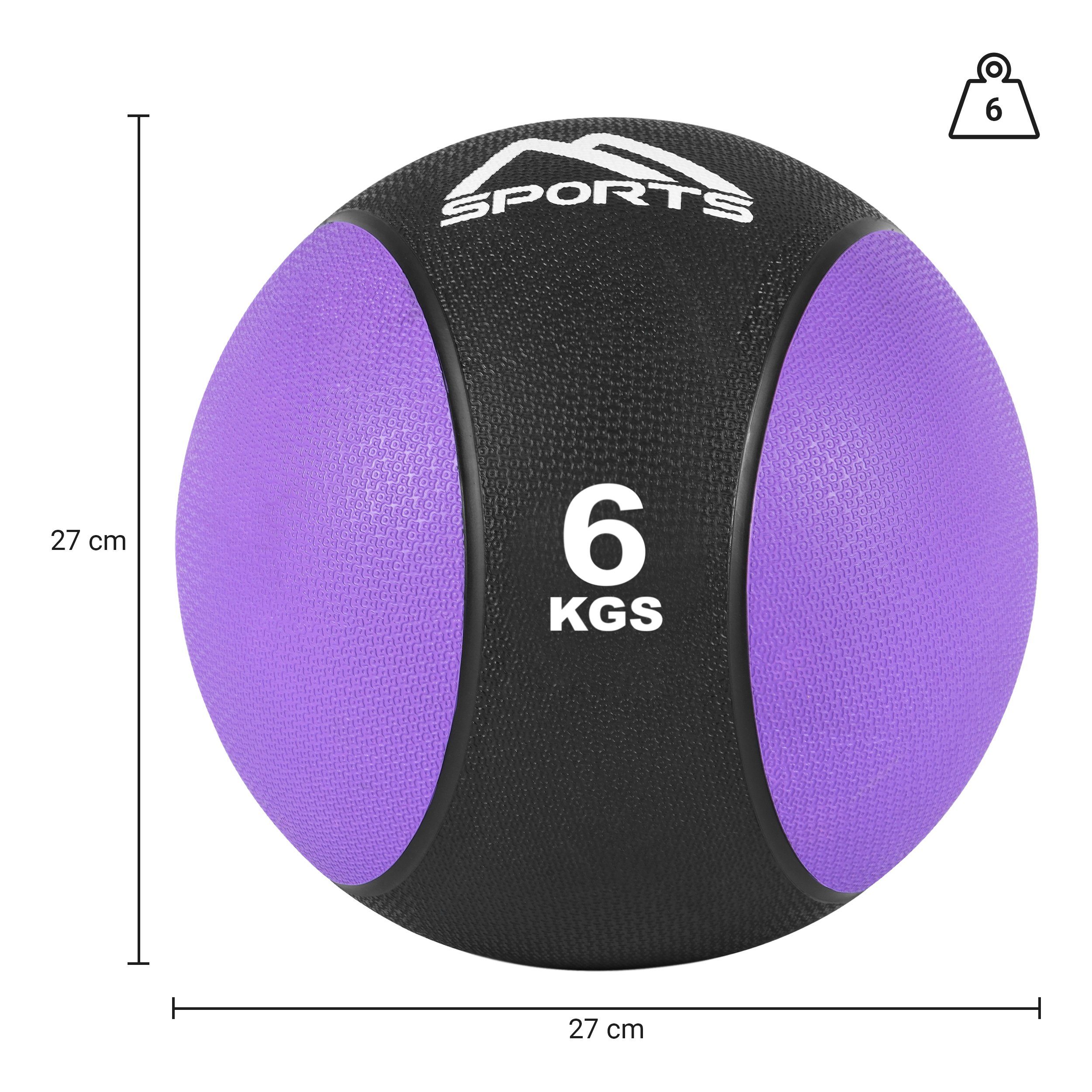 – Medizinball Medizinball - 1 Lila 6 10 MSports® kg kg Übungsposter inkl. –