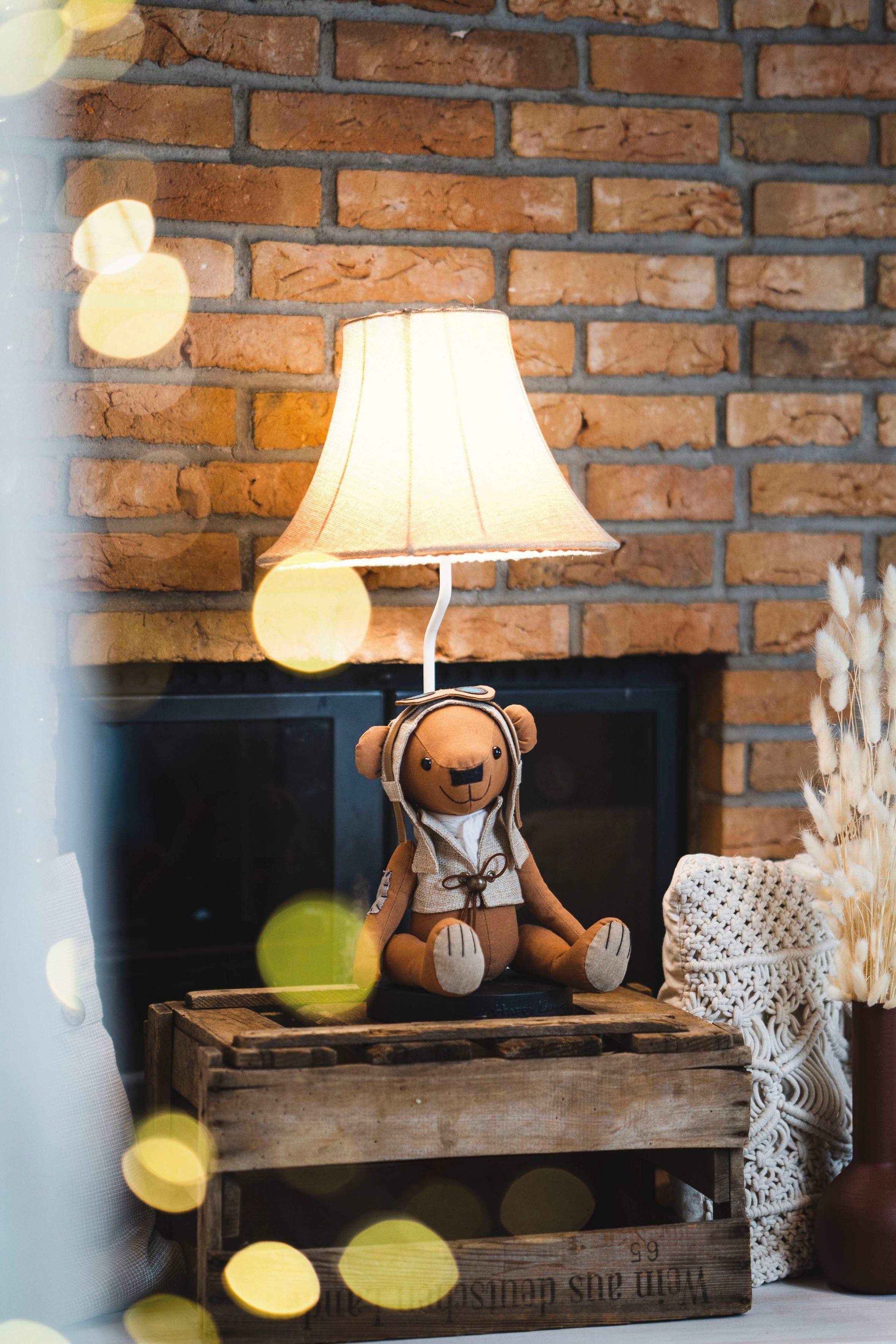 Happy Lamps for smiling eyes LED Tischleuchte Charles der Bär, LED fest integriert, Neutralweiß, Hochwertig, Einzigartig, Tiermotiv