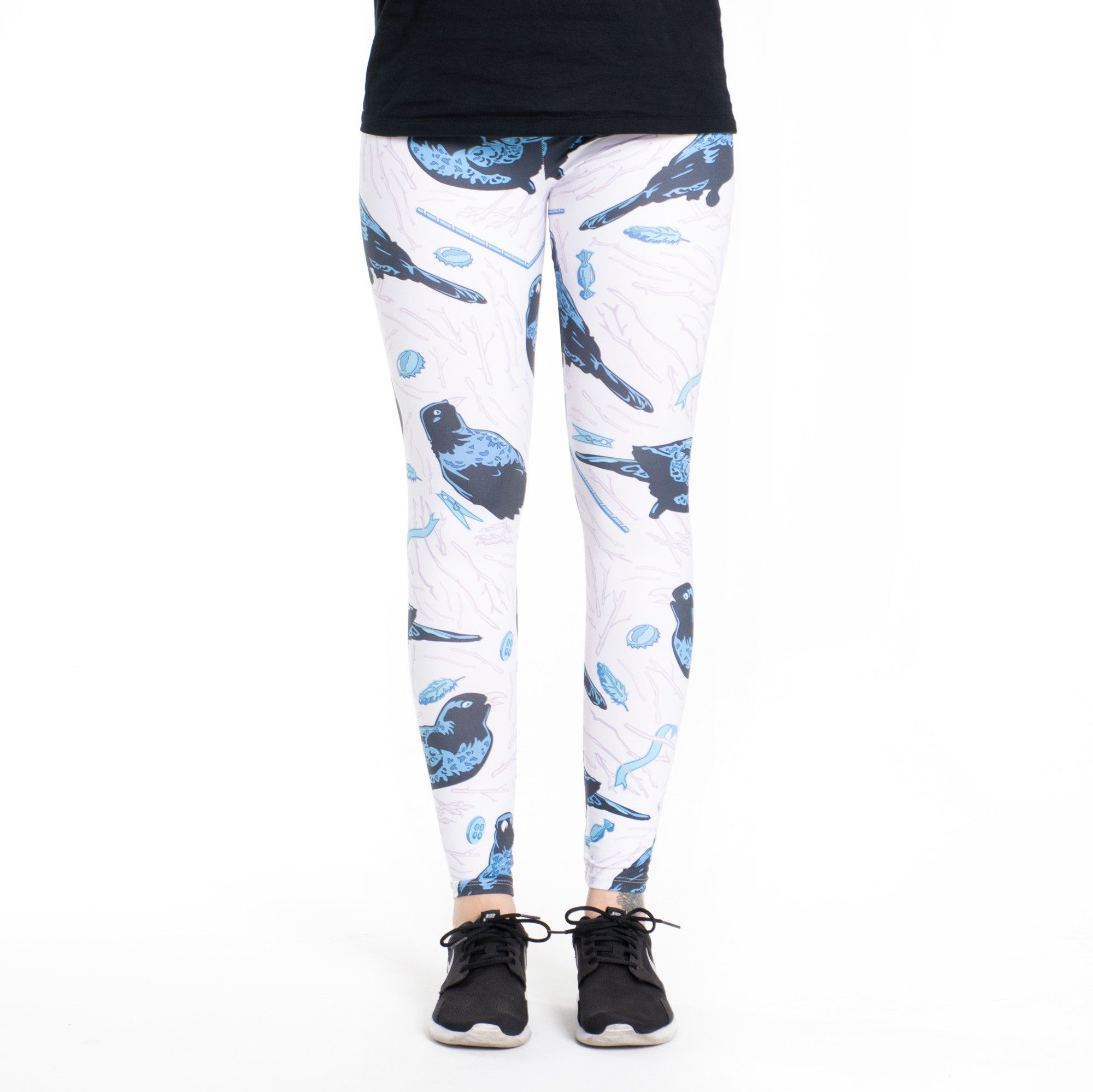 cosey Leggings Tiermotiv-Leggings (Einheitsgröße) - Design Vögel (auffällige Tiermotiv-Prints • figurbetonte Passform • komfortabel, Einzelartikel) Design Vögel