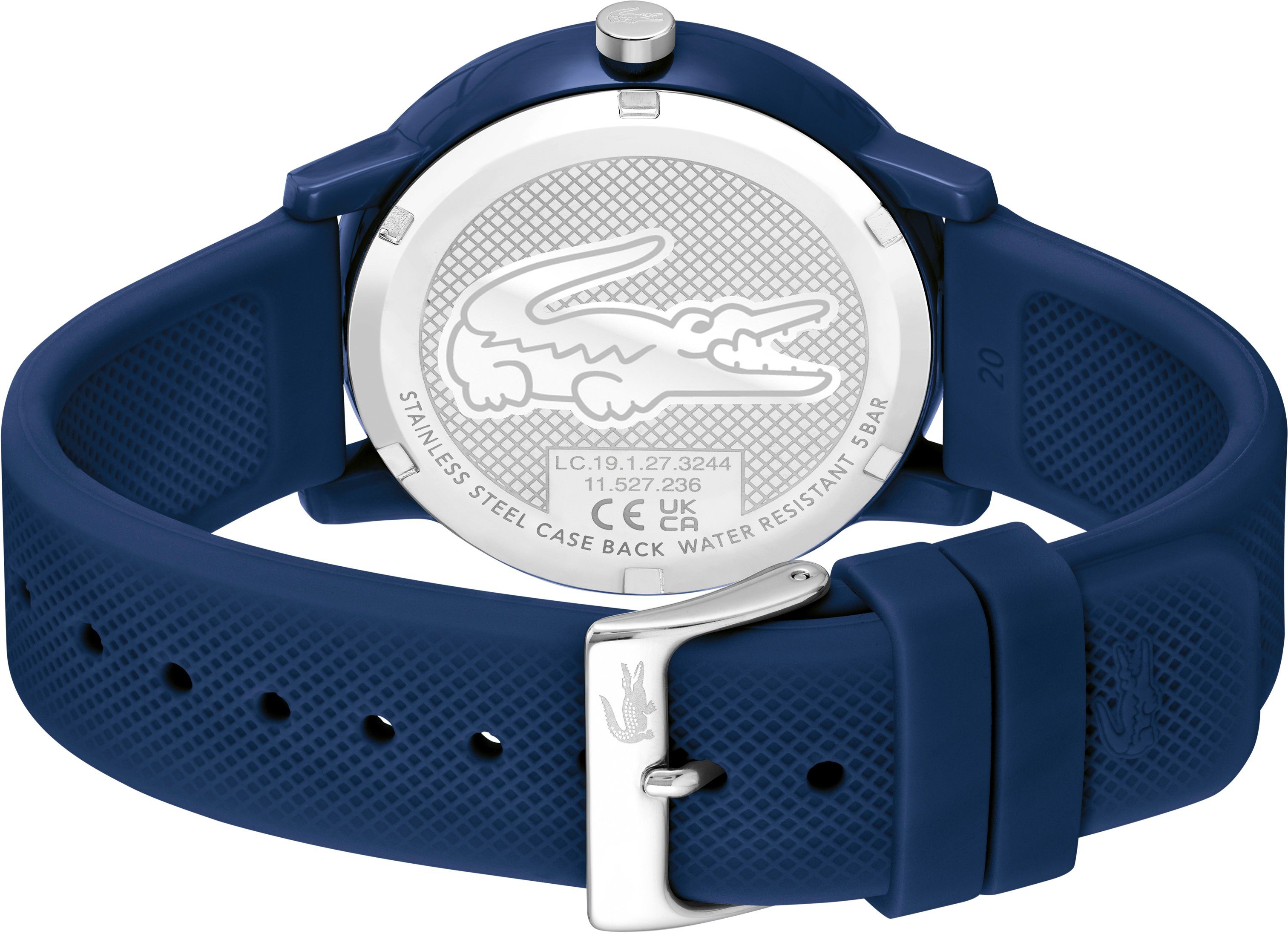 Lacoste Quarzuhr LACOSTE.12.12 2011172, Armbanduhr, Herrenuhr, Mineralglas, Silikonarmband