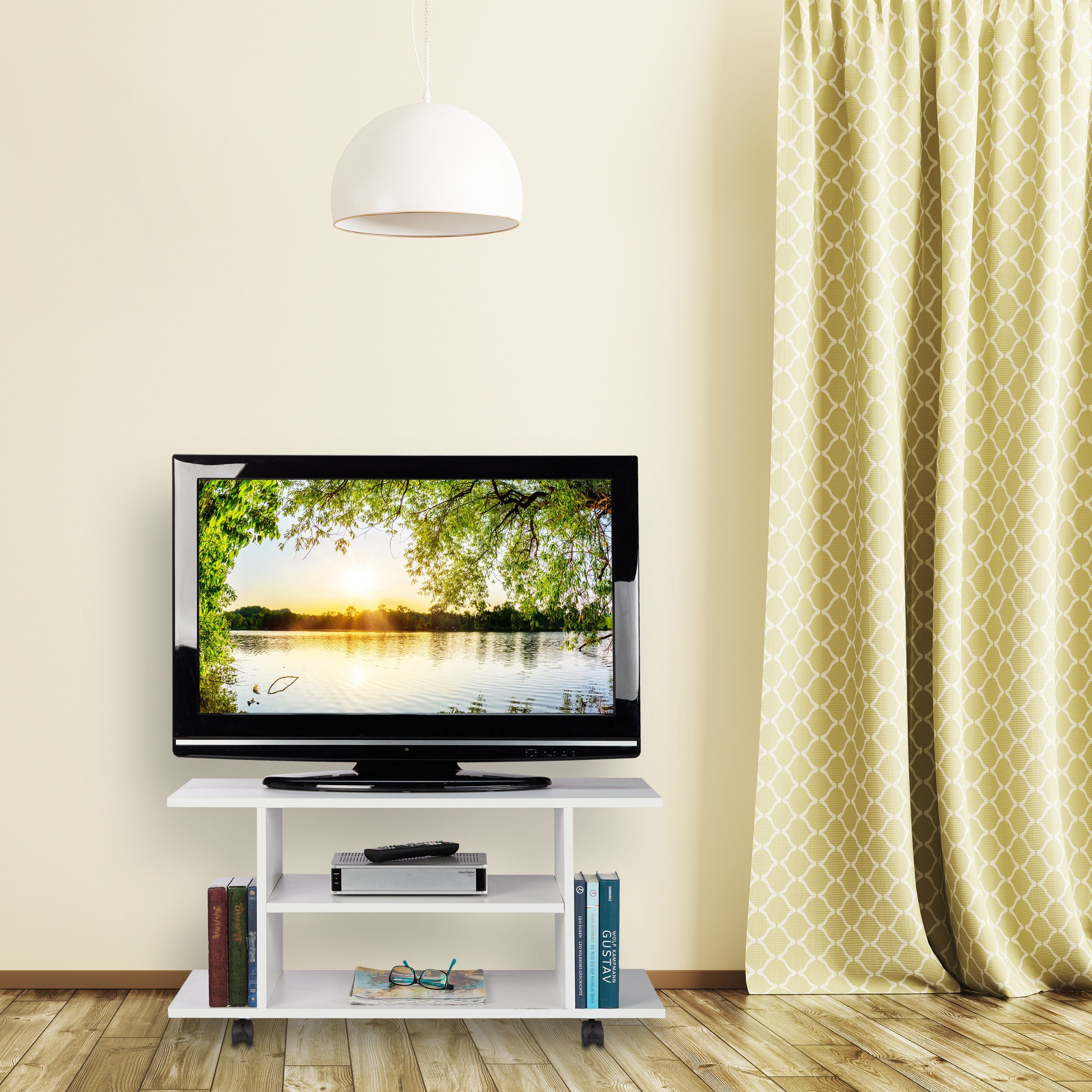 relaxdays TV-Regal TV Board mit Rollen günstig online kaufen