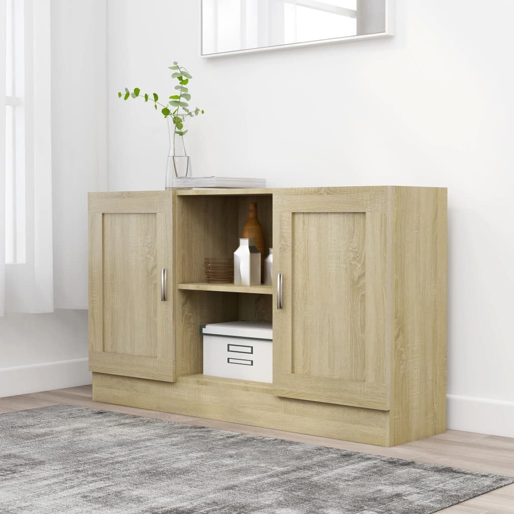 vidaXL Sideboard NA Sideboard Sonoma Eiche 120x30,5x70 cm Spanplatte