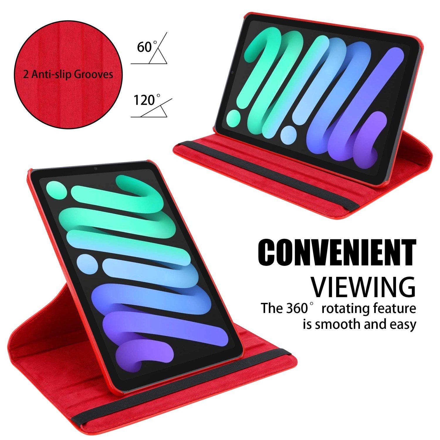 Cadorabo Tablet-Hülle für iPad MINI 6 (8.3 Zoll) Hülle Apple iPad MINI 6 (8.3 Zoll), Klappbare Tablet Schutzhülle - Hülle - Standfunktion - 360 Grad Case