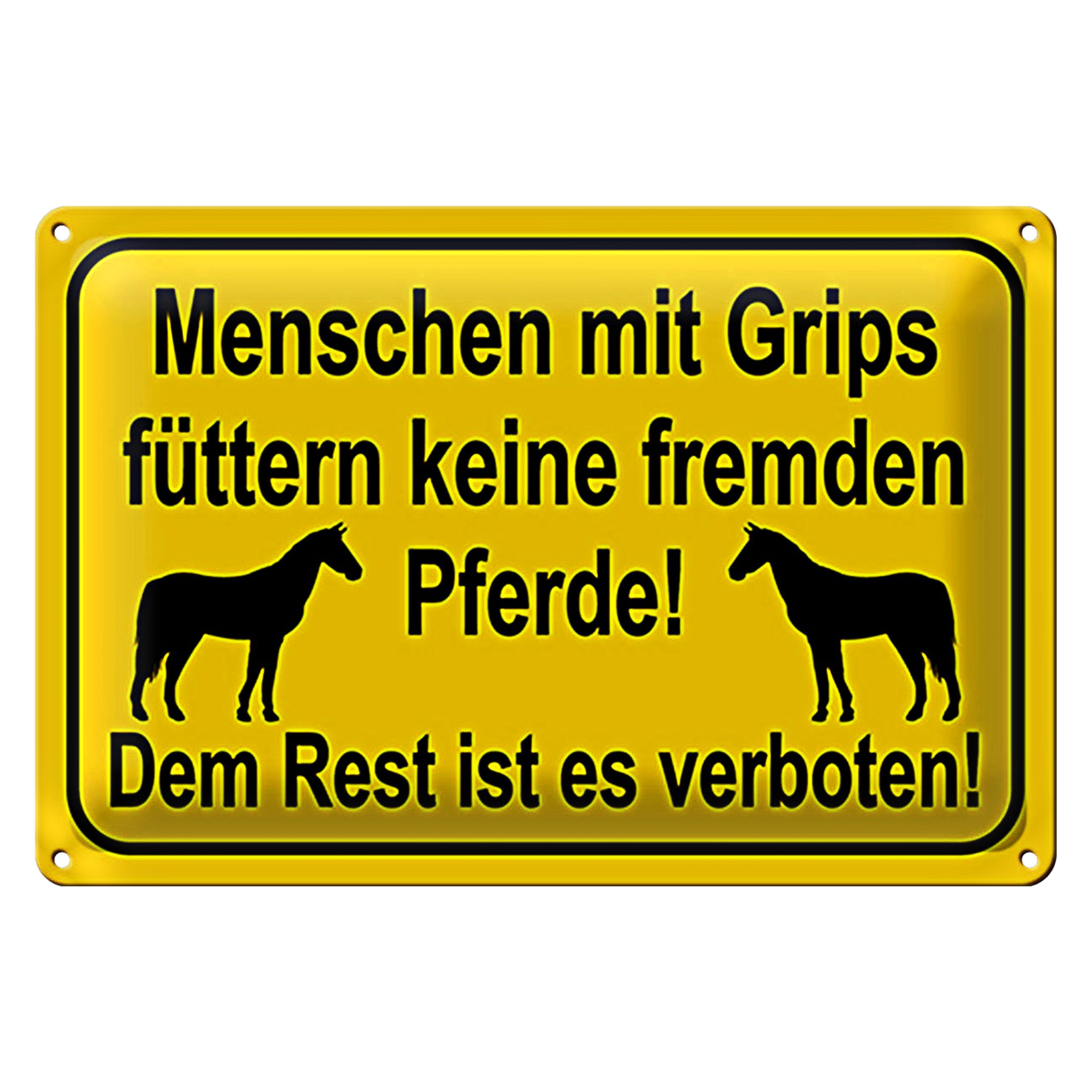 Roomando Metallschild Hinweis 18x12cm keine fremden Pferde füttern