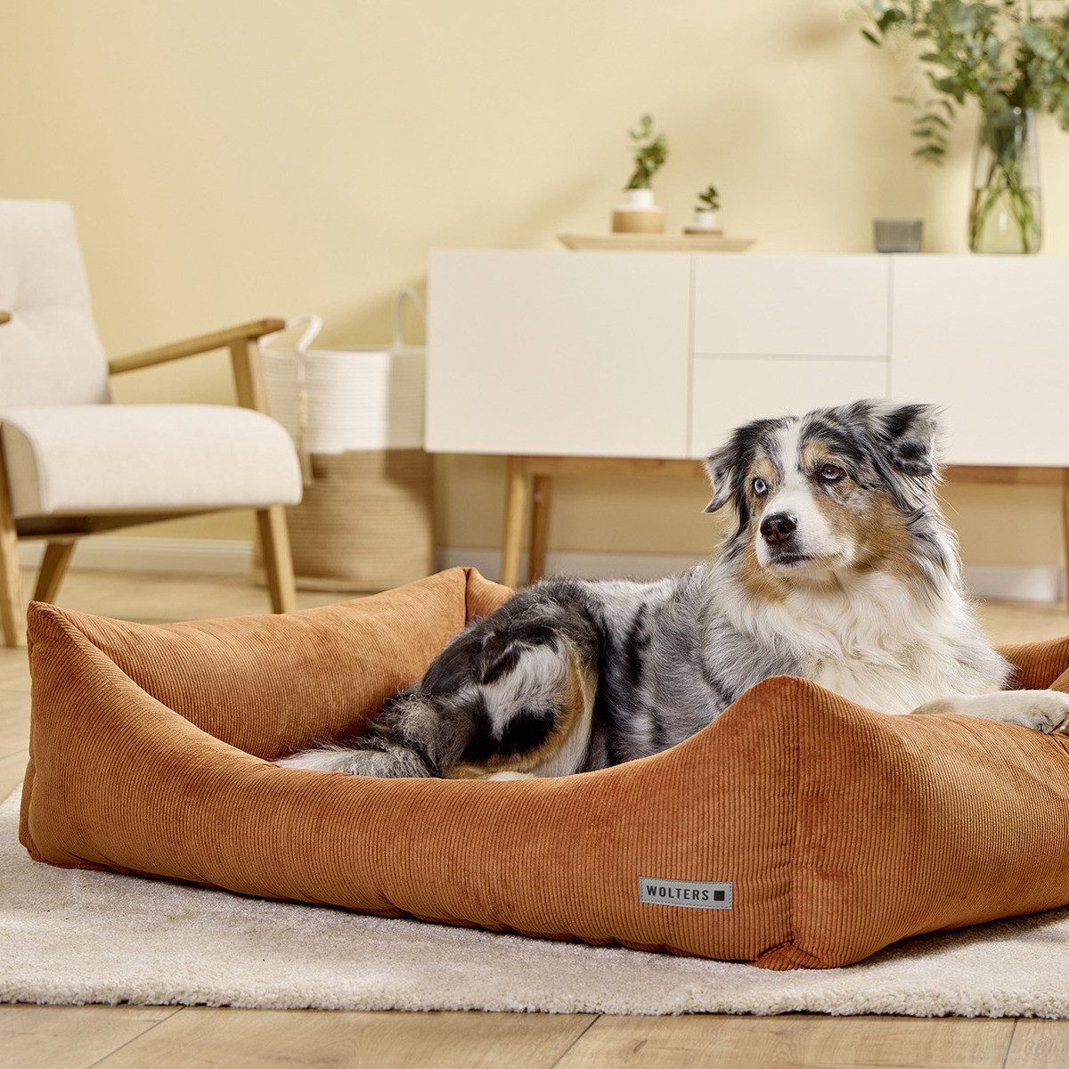 Wolters Tierbett Fiete Cord Lounge Umber