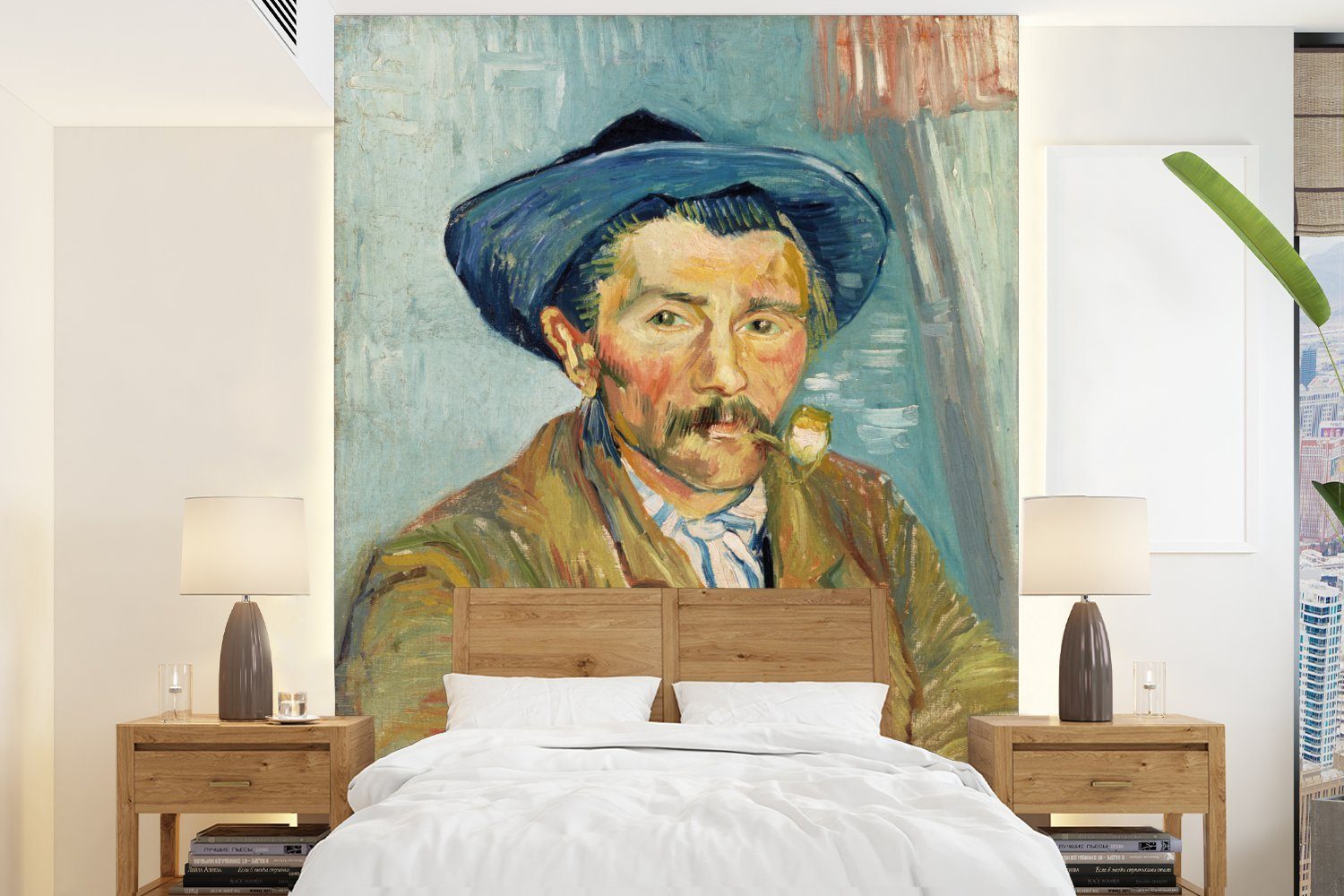 MuchoWow Fototapete Der Raucher - Vincent van Gogh, Matt, bedruckt, (4 St), Montagefertig Vinyl Tapete für Wohnzimmer, Wandtapete
