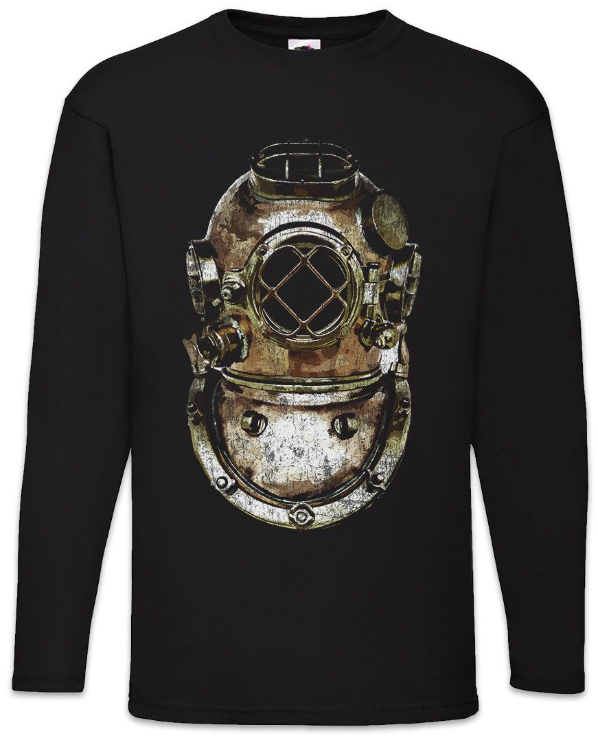 Langarmshirt Diver Helmet Langarm T-Shirt Taucher Nautical Tattoo Tauchschule