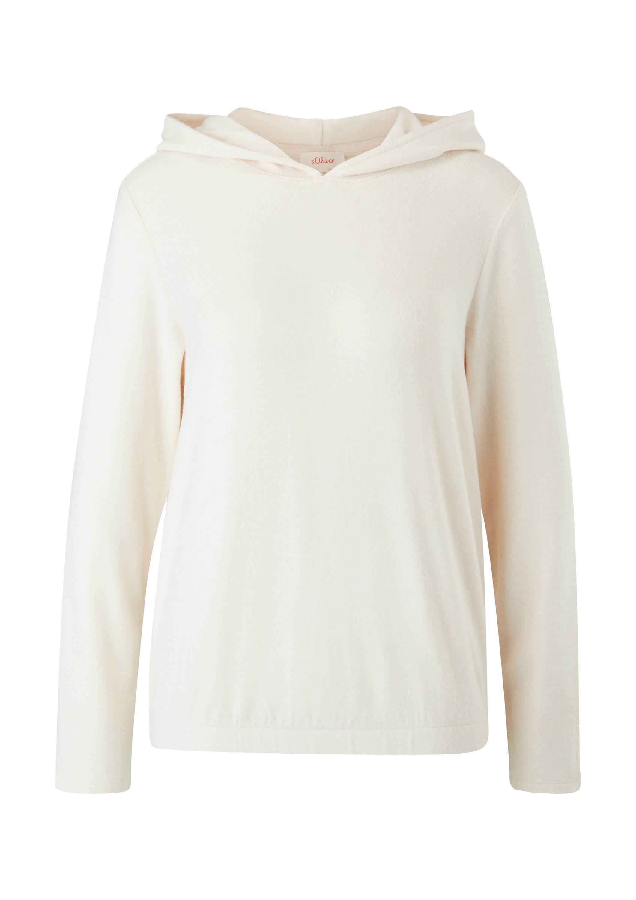 s.Oliver Langarmshirt T-Shirt Strick-Hoodie mit elastischem Bund günstig online kaufen