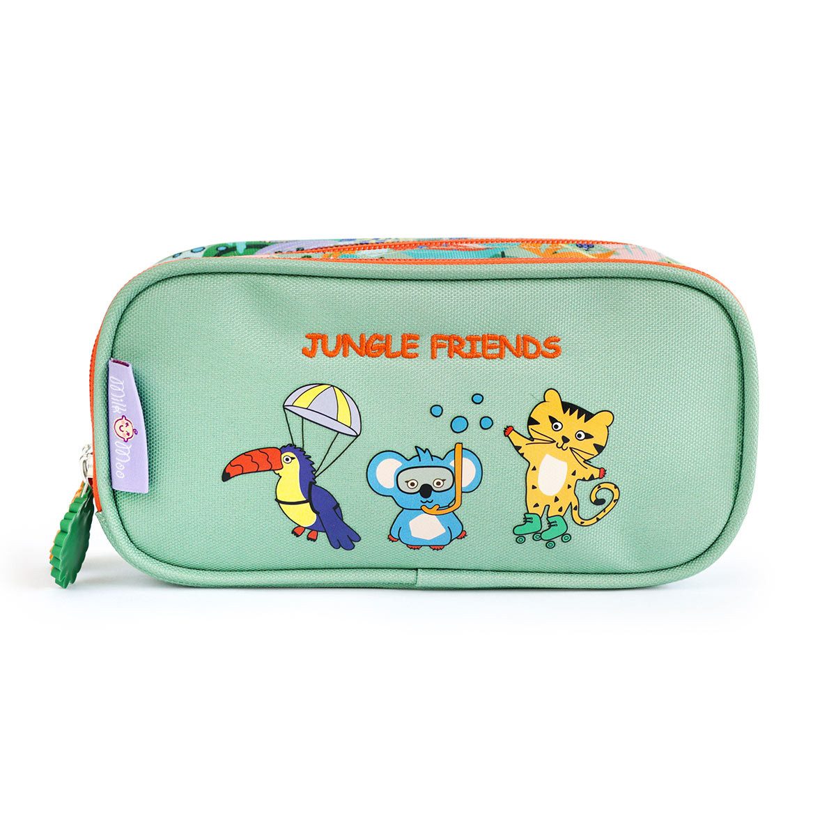 MILK&MOO Kindergartentasche Milk&Moo Jungle Friends Federmäppchen mit Zwei Fächern – Langlebig
