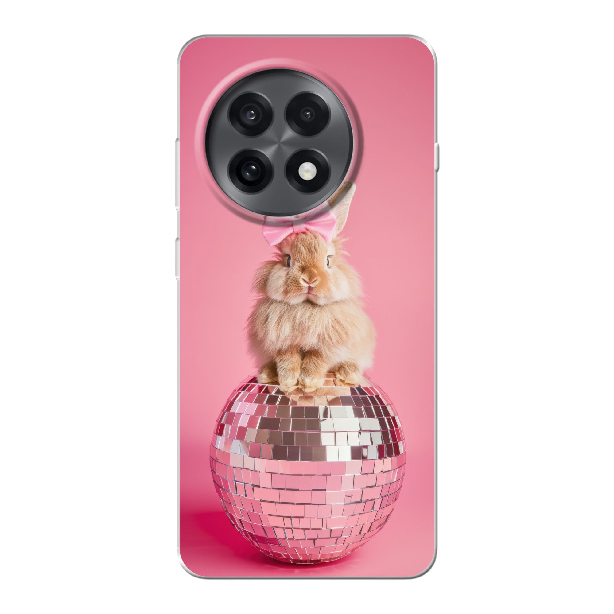 MuchoWow Handyhülle für OnePlus 13R Schleife - Discoball - Kaninchen, Handy Case, Silikon, Bumper Case Dünn
