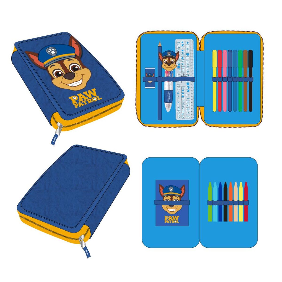 PAW PATROL Federmäppchen Schüleretui für Kinder mit Zubehör Schule Freizeit