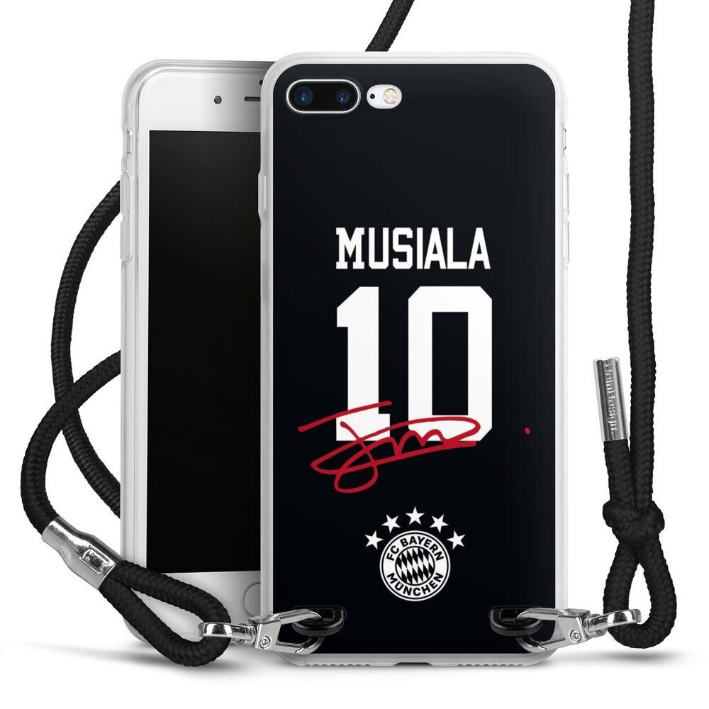 DeinDesign Handyhülle FC Bayern München Jamal Musiala FCB Musiala 10, Apple iPhone 7 Plus Handykette Hülle mit Band Case zum Umhängen