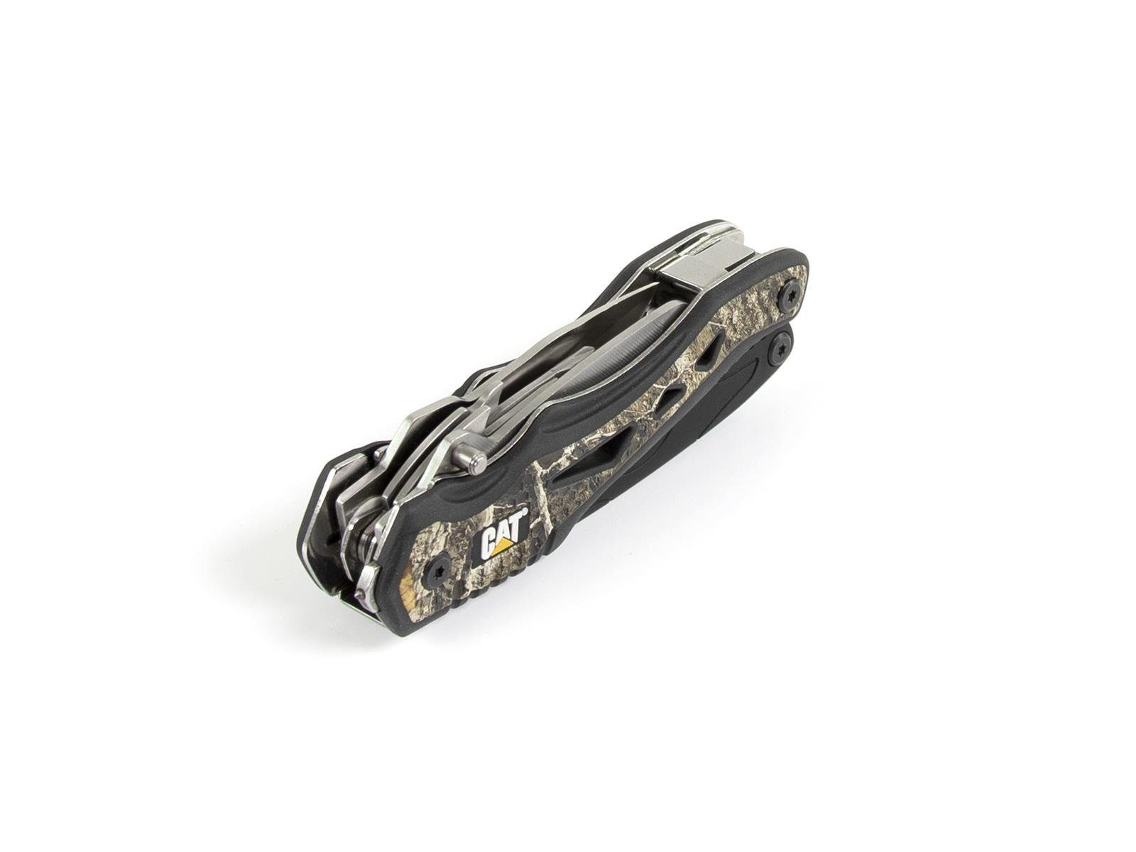 CATERPILLAR Taschenmesser CAT Multitool BOX 2er Set mit 10 in 1 Multitool, (Set, 1x Multitool, 1x Klappmesser, 1x Aufbewahrungstasche), Glasfasergriff, Klappmesser mit Sicherheitshammer