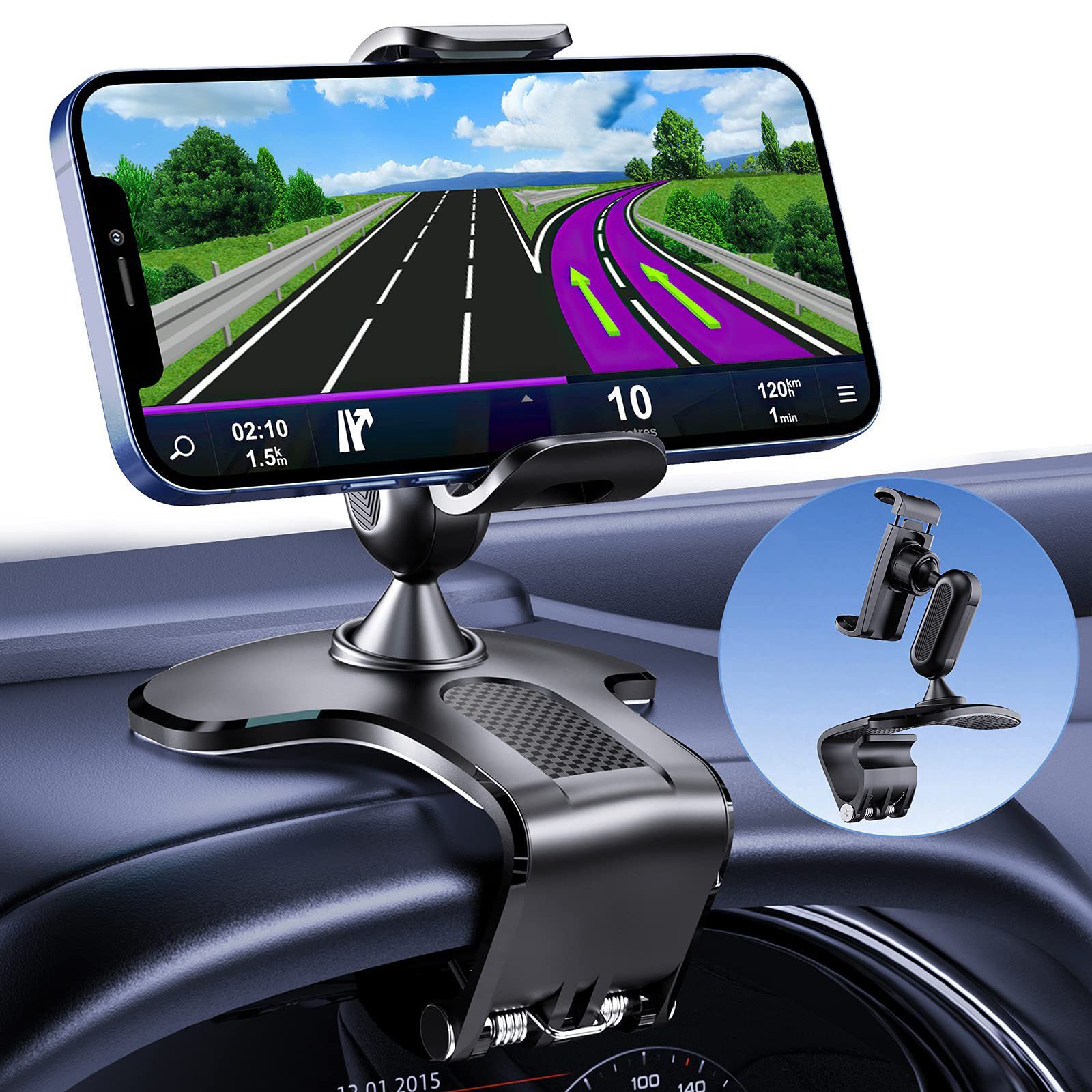 Luckice Smartphone-Halterung Handyhalterung Auto, 360° drehbar Flexibel Auto Handyhalter