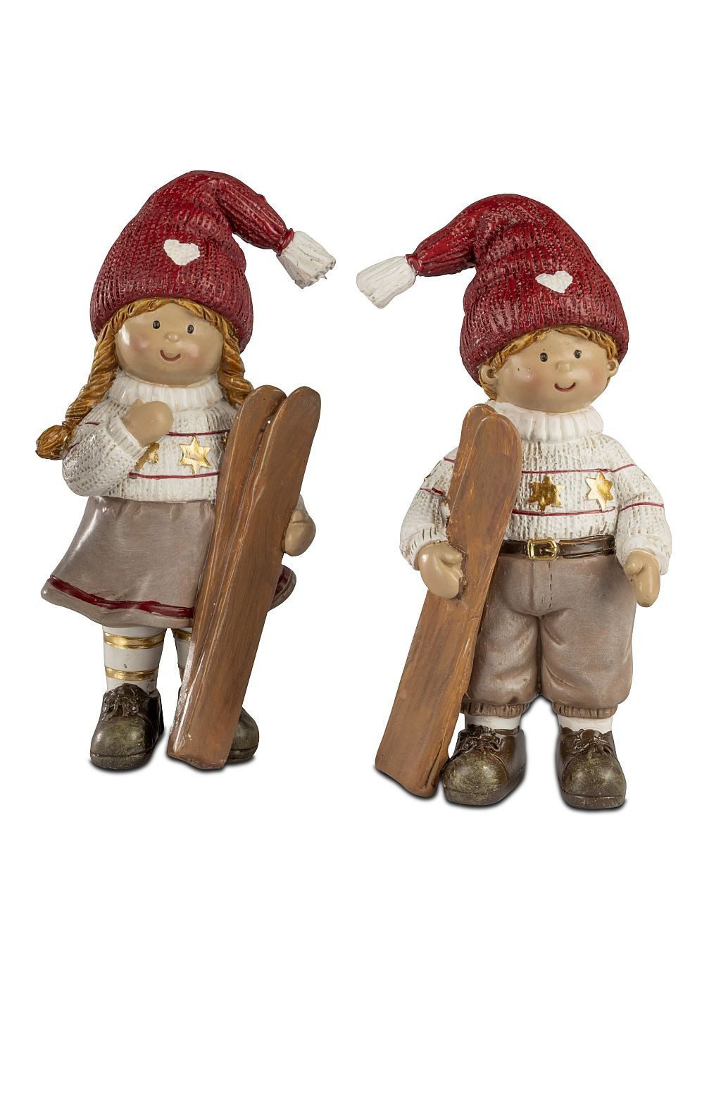 formano Dekofigur Nostalgische Winterkinder mit Ski in 3 Größen wählbar günstig online kaufen