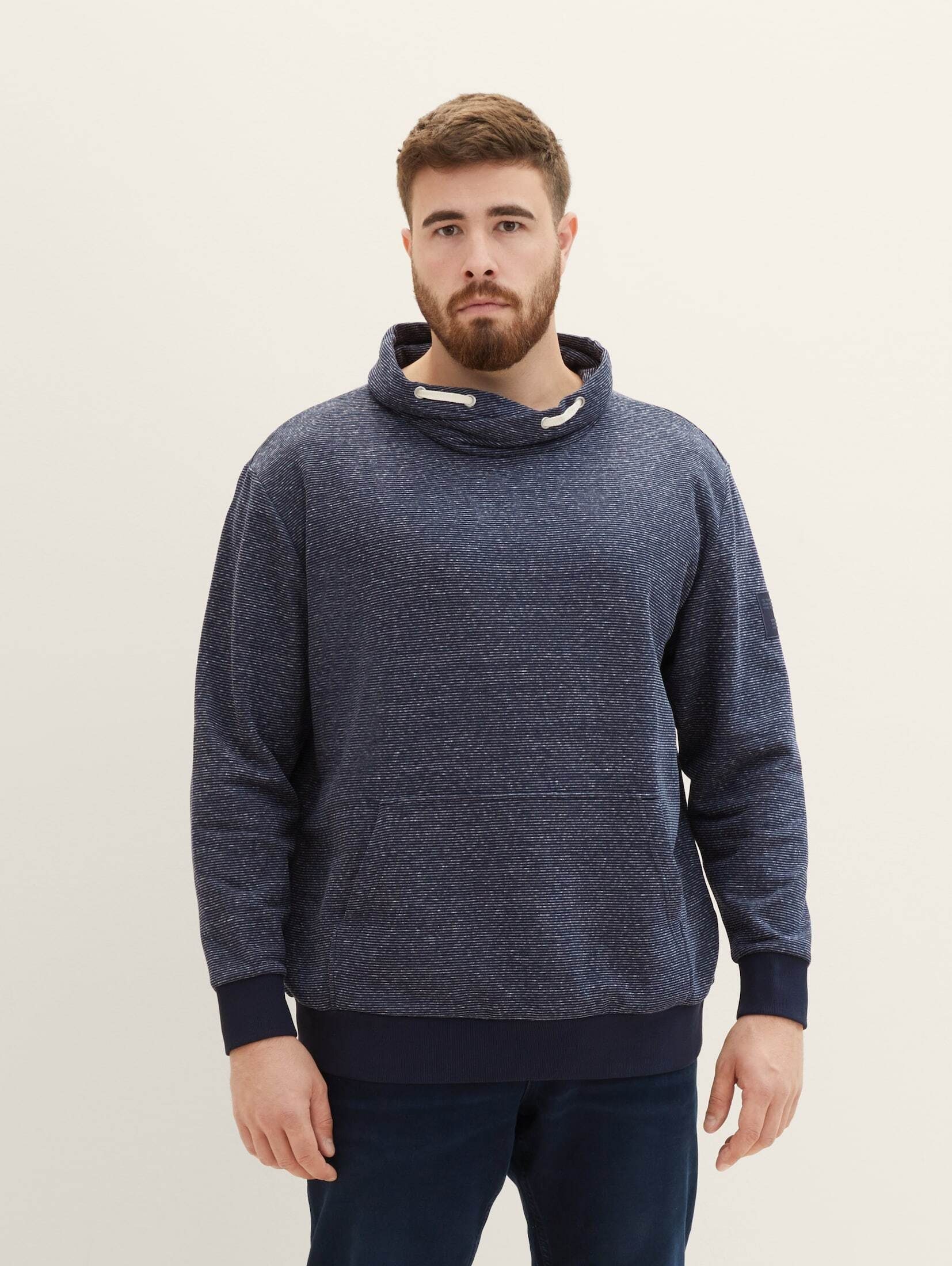 TOM TAILOR PLUS Plus Hoodie - in Melange Sweatshirt Optik