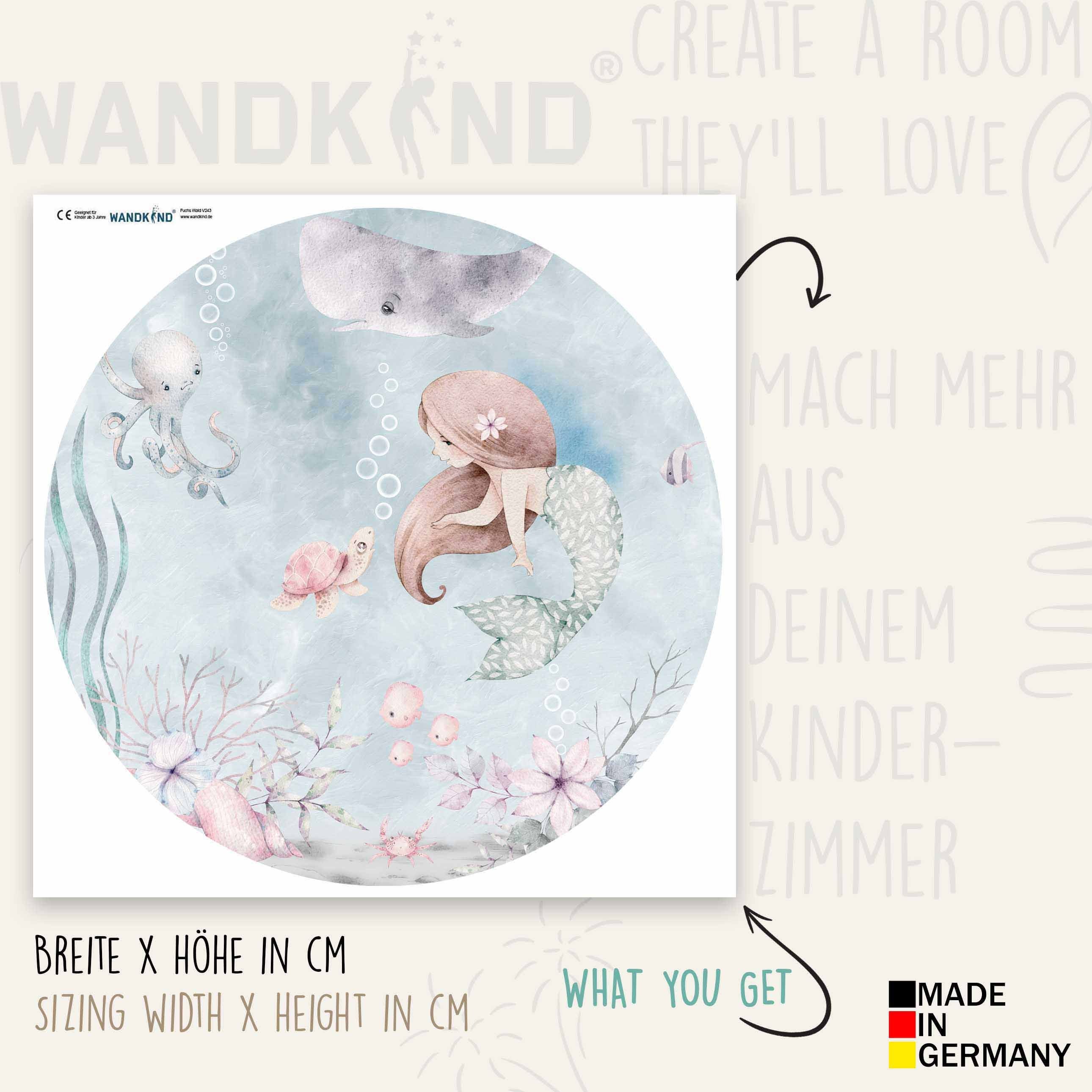 WANDKIND Wandtattoo Meerjungfrau Rund V400, Wieder günstig online kaufen