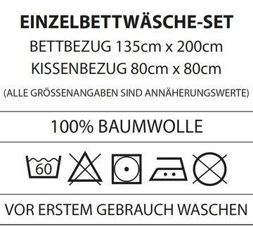 Kinderbettwäsche rosa Minnie Mouse Motiv mit Herzen und Schleifen 135x200 + 80x80 cm, Familando, Flanell, 2 teilig, mit Motiv und Wendeseite