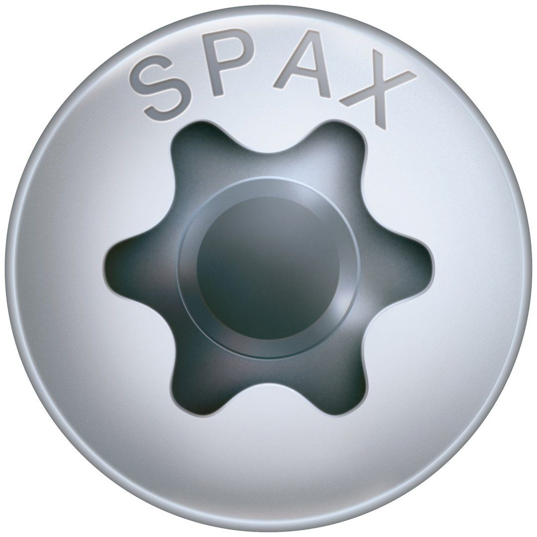 SPAX Spanplattenschraube Universalschraube, (Stahl weiß 200 6x40 mm verzinkt, St)