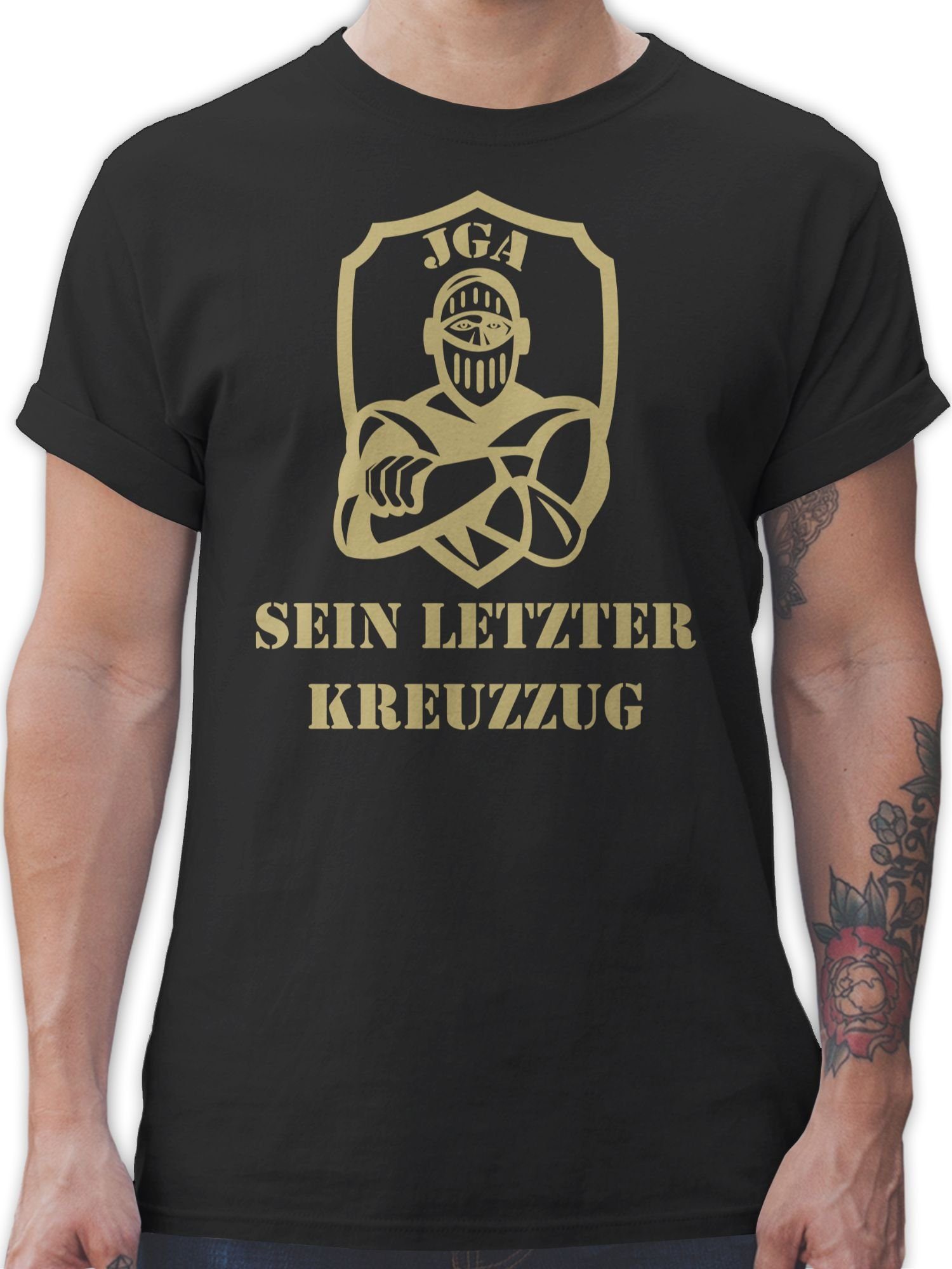 Männer Sein Schwarz Shirtracer Kreuzzug T-Shirt letzter JGA 1