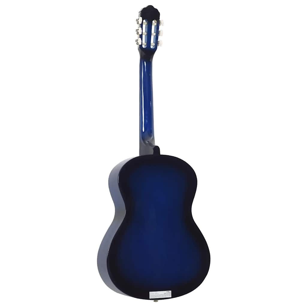 vidaXL Westerngitarre Klassikgitarre für Anfänger Blau 4/4 39" Lindenholz