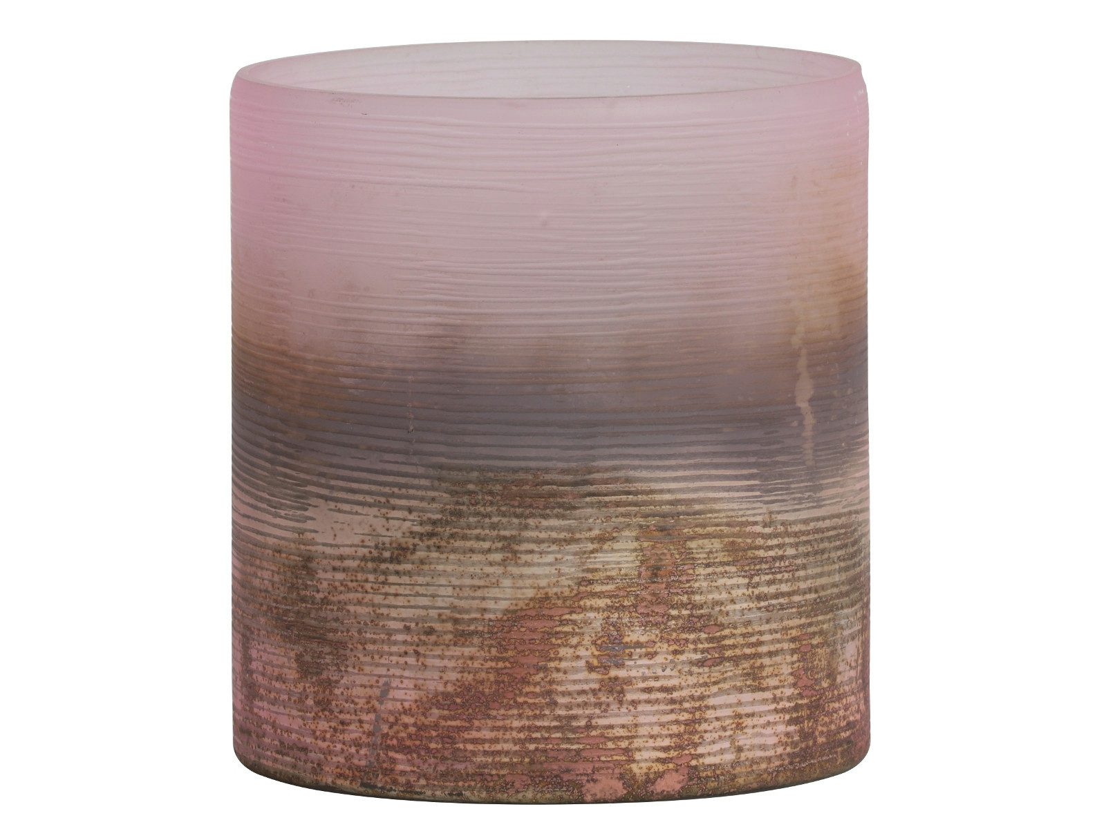 Light & Living Windlicht VALERIO Teelichthalter Rosa-Schwarz matt 9 cm