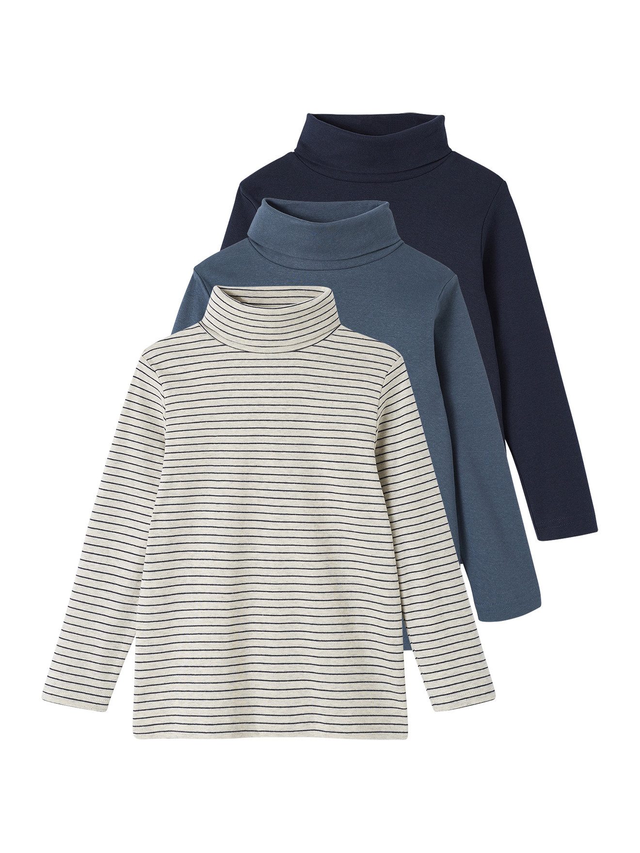 vertbaudet Rollkragenshirt Jungen Rollkragen-Shirts 3er-Pack