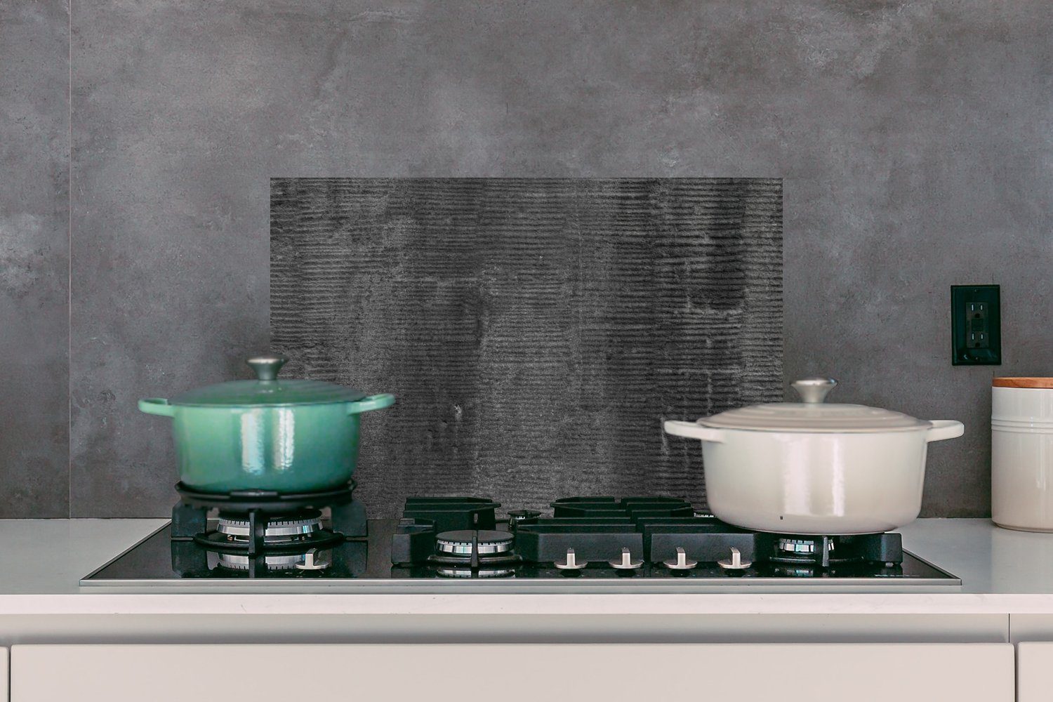 aus - Beton Küchenrückwand Muster, - Wand Temperaturbeständig Herdblende MuchoWow cm, Wandschutz, - (1-tlg), 60x40 küchen Grau