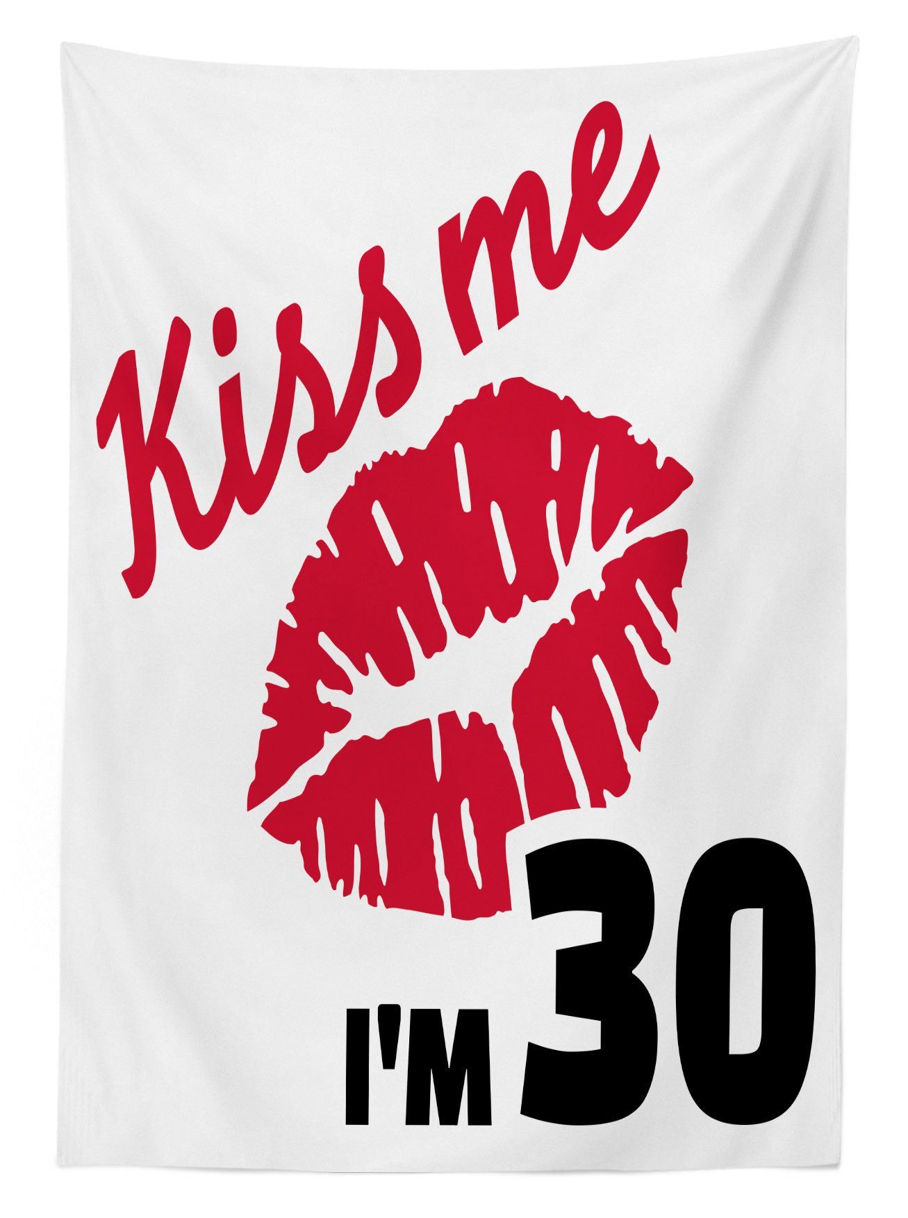 Klare 30. Geburtstags-Kuss Farben, Tischdecke Farbfest Waschbar Abakuhaus geeignet den Für Bereich Außen rot