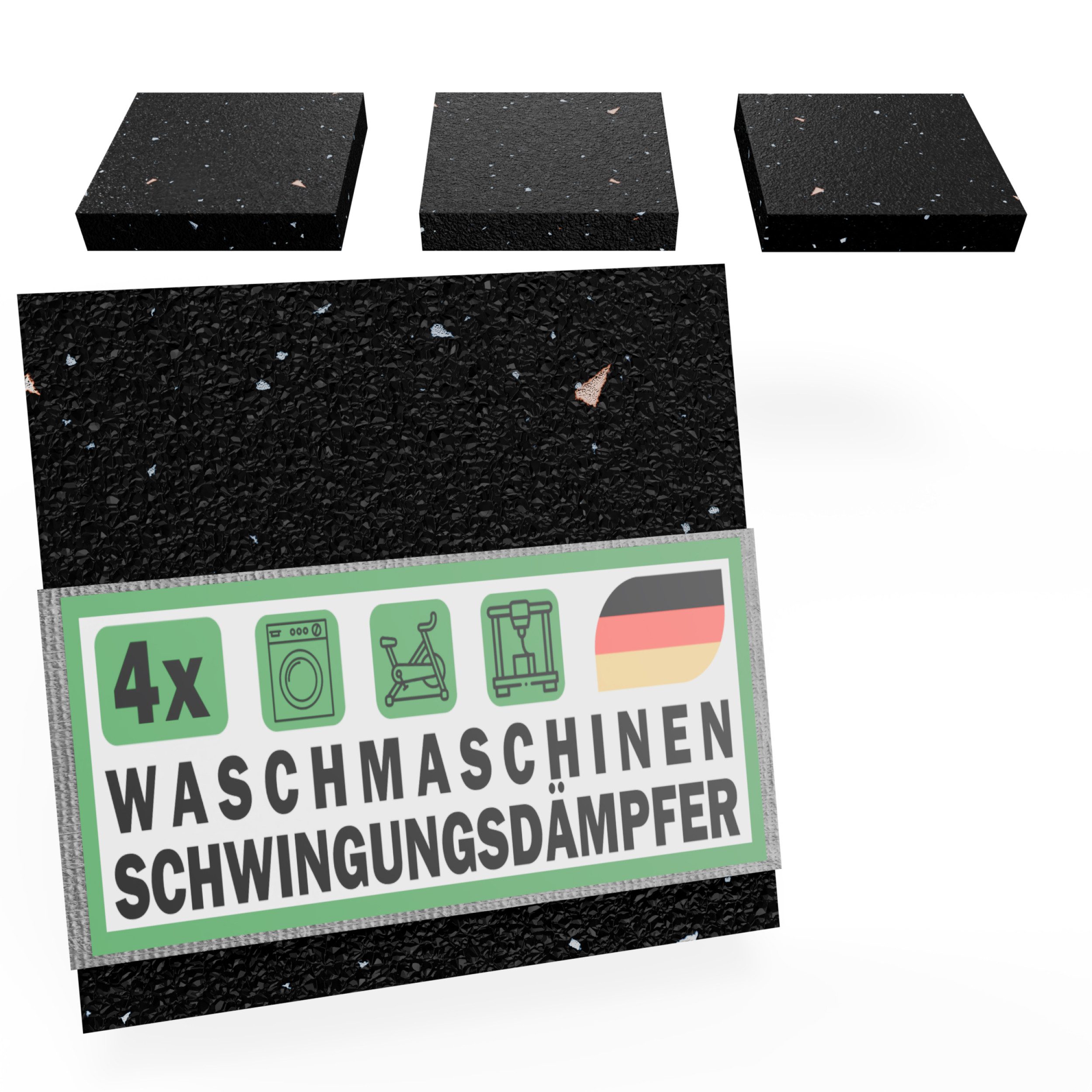 FUX Vibrationsdämpfer Schwingungsdämpfer für Waschmaschine oder Trockner, (Anti-Rutsch Unterlage, 4-St., 4 Stk), Anti-Rutsch, Anti-Vibration