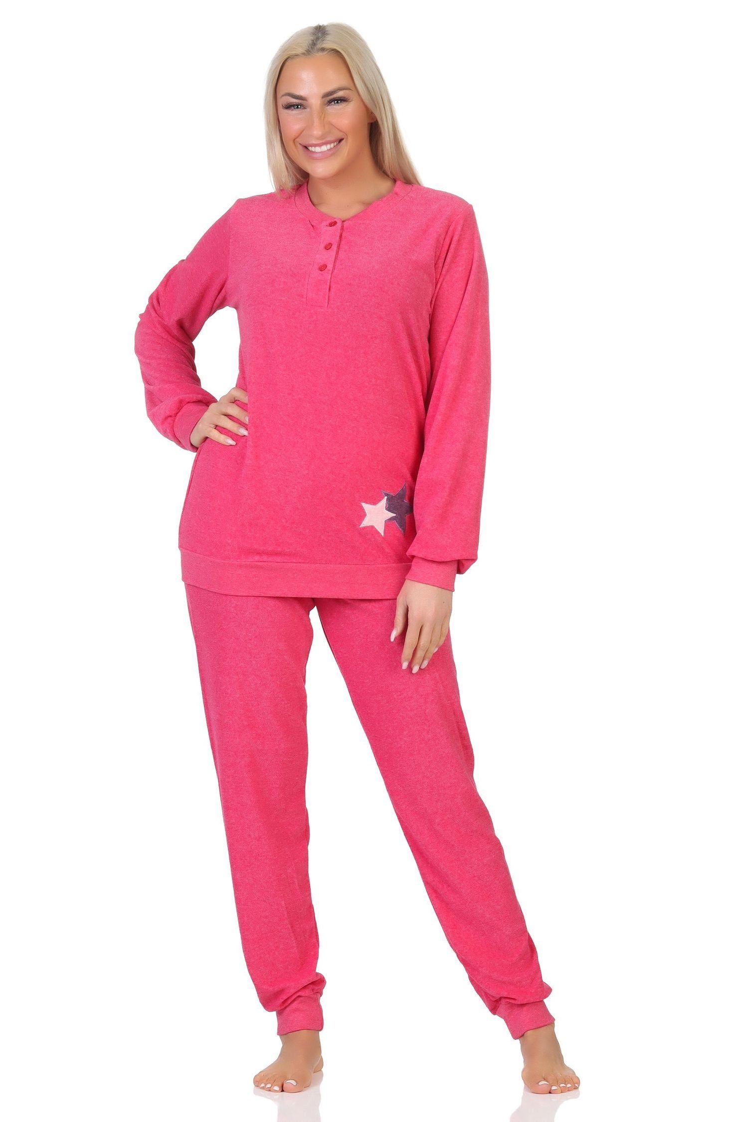 Normann Pyjama Normann Damen Frottee Schlafanzug Loungewear - auch in Übergröße pink | Pyjamas