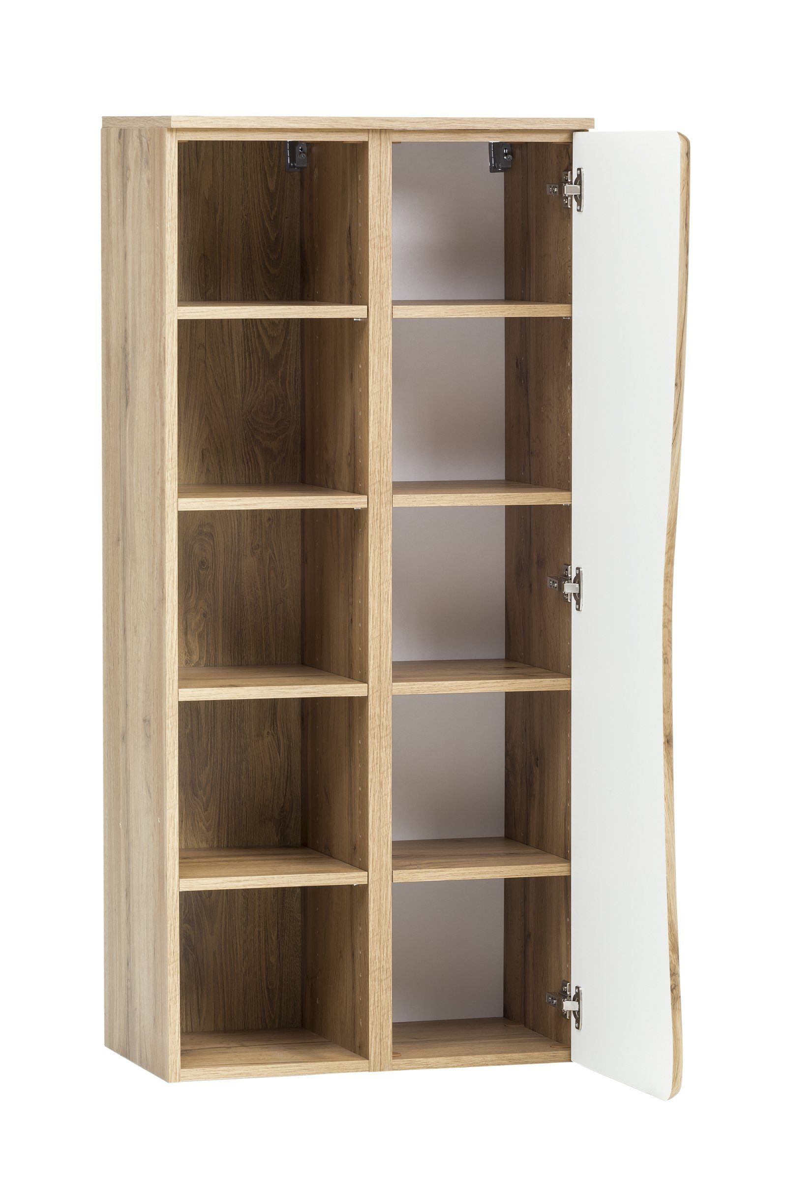 HELD MÖBEL Midischrank aus MDF in wotaneiche mit einer Tür und 8 Einlegeböden (B/H/T: 60x130x35 cm)