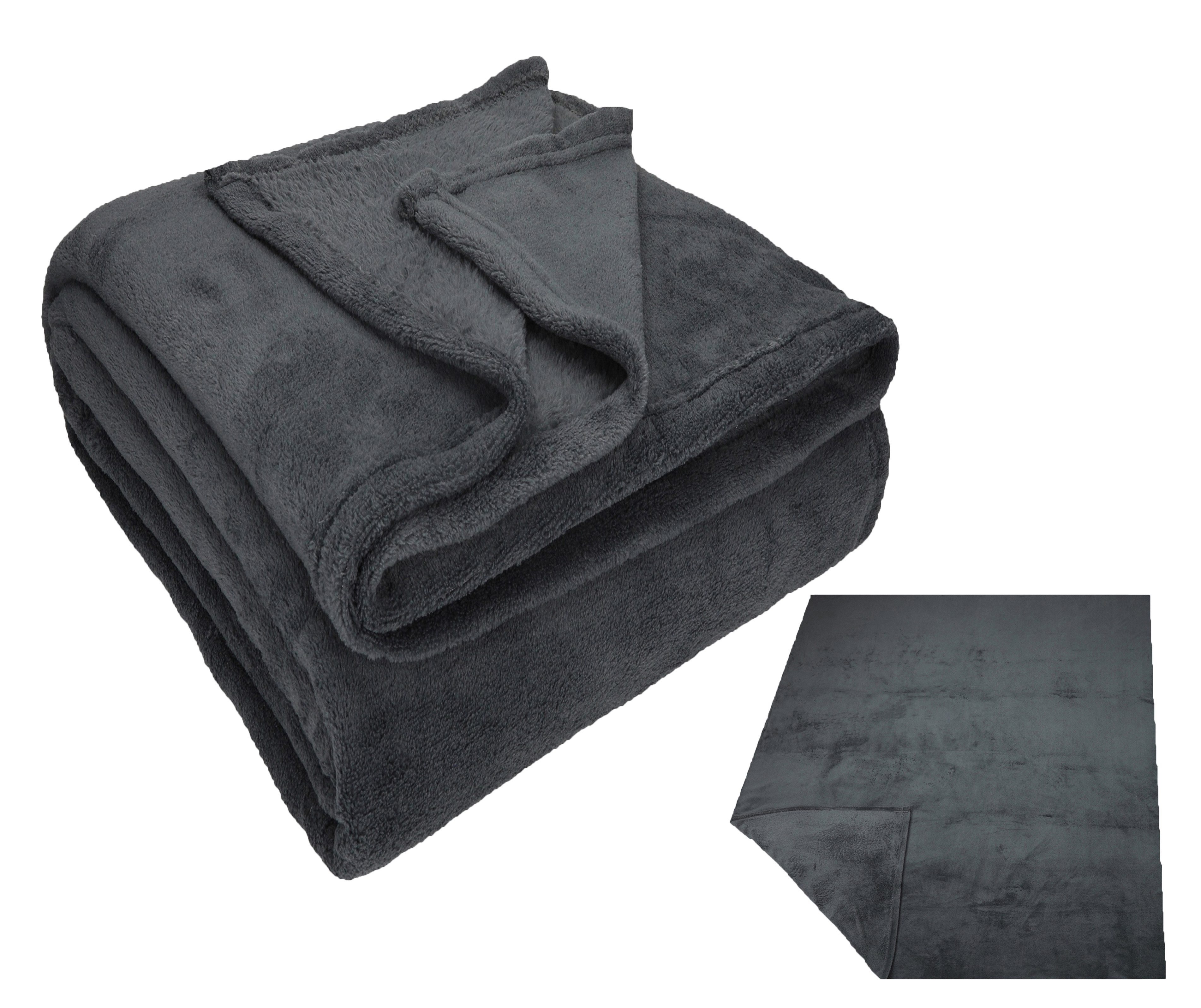 Wohndecke Kuscheldecke Fleecedecke Teddy XXL 150x200 cm, Betz, Sofadecke Decke Couch