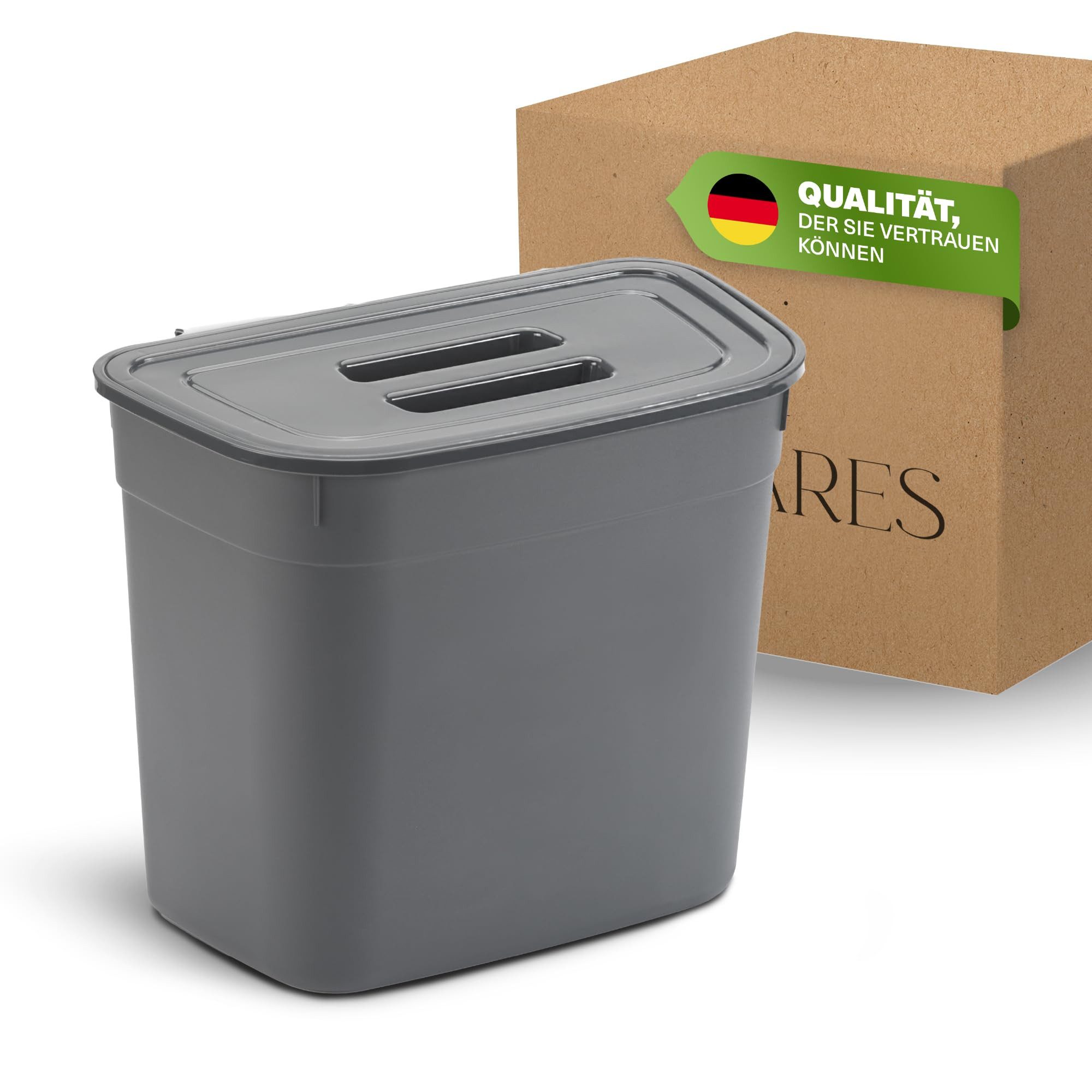 Viwares Biomülleimer Bio-Mülleimer 7L Schwarz, zum Hängen, mit Deckel, ohne Bohren