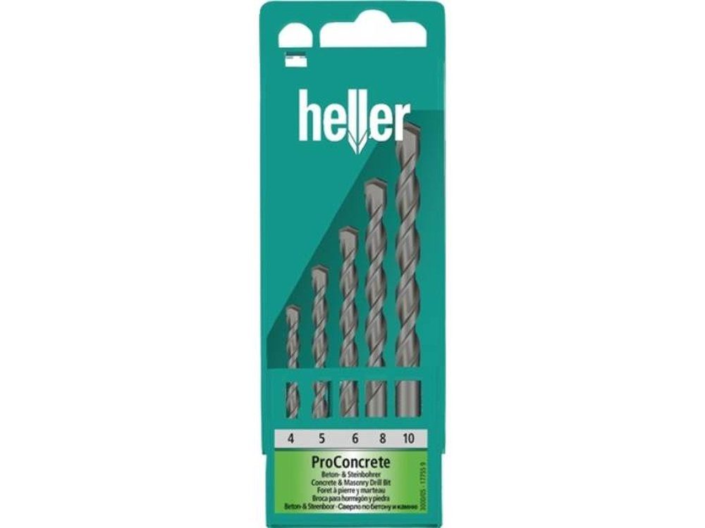 Heller Steinbohrer Beton-/Steinbohrersatz ISO5468 5-tlg.D.4/5/6/8/10mm HELLER Zylindersch