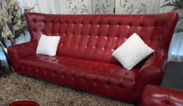 JVmoebel Chesterfield-Sofa Zeitgenössisches 3+2+1 Chesterfield Sofa rot
