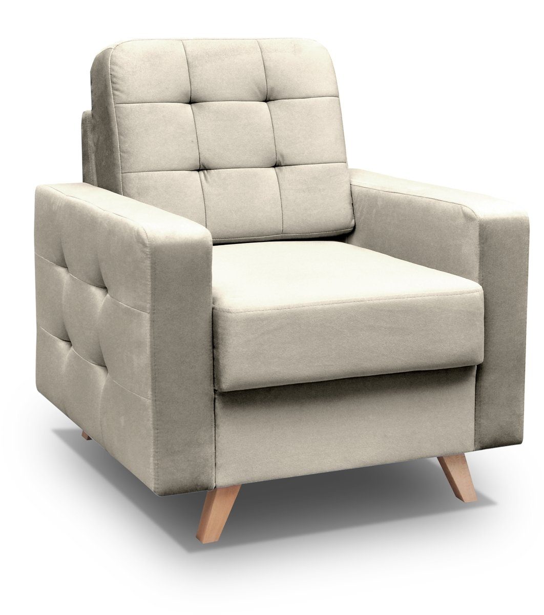 Beautysofa Polsterecke Skandinavisches Set VINCI - Ecksofa, Кресла oder Puff zur Auswahl