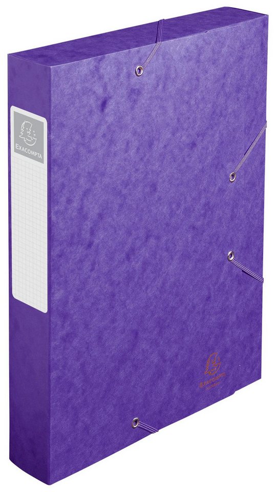 Thumbnail - EXACOMPTA Archivcontainer 10x Archivbox Rücken 60mm Karton +3 Klappen Gummizug A4 Violett 16015H, Boxen mit Gummizug