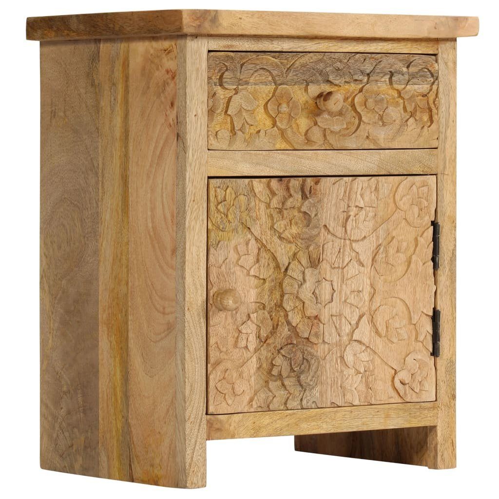 vidaXL Nachttisch Nachttisch Massivholz 40x30x50 cm (1-St), Mangoholz Massiv Nachttisch Nachtkommode Nachtkonsole Nachtschrank