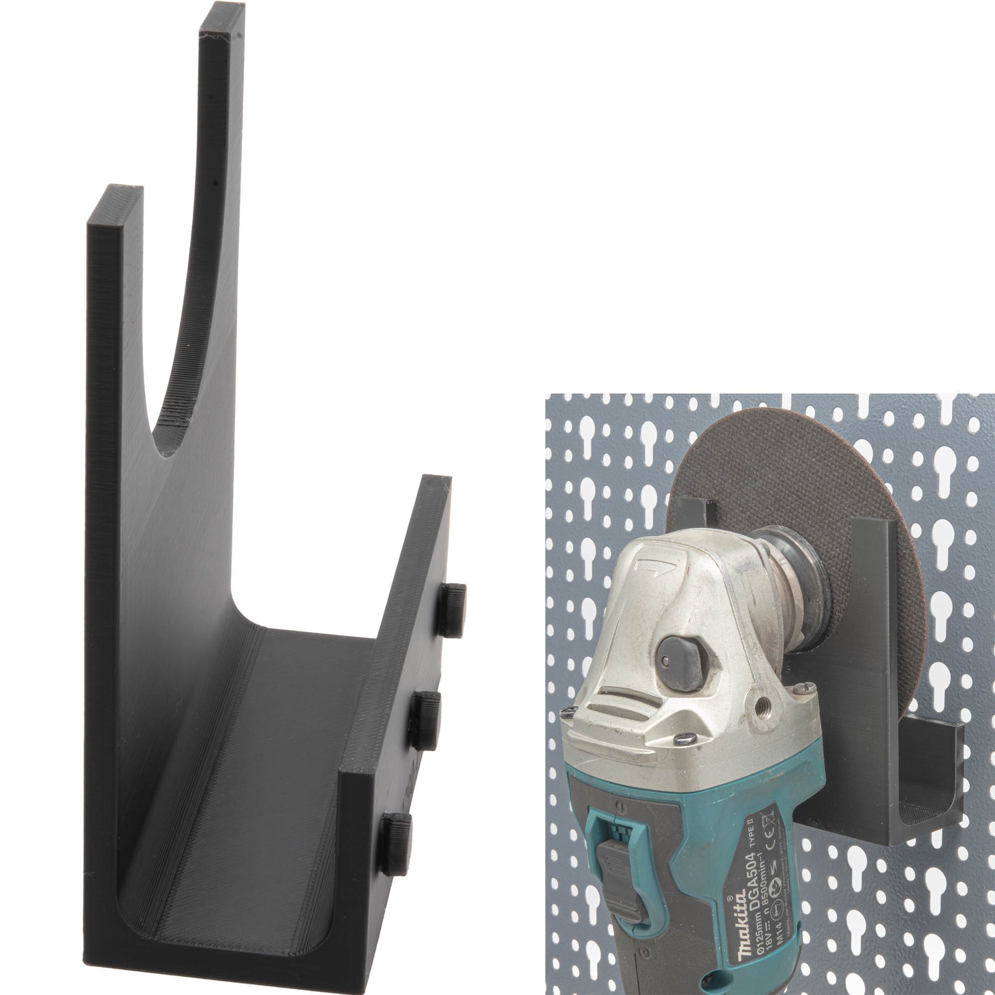 TSB Werk Werkzeughalter Winkelschleifer Halter für Küpper Lochwand, Halterung, Trennschleifer, Werkzeugwand